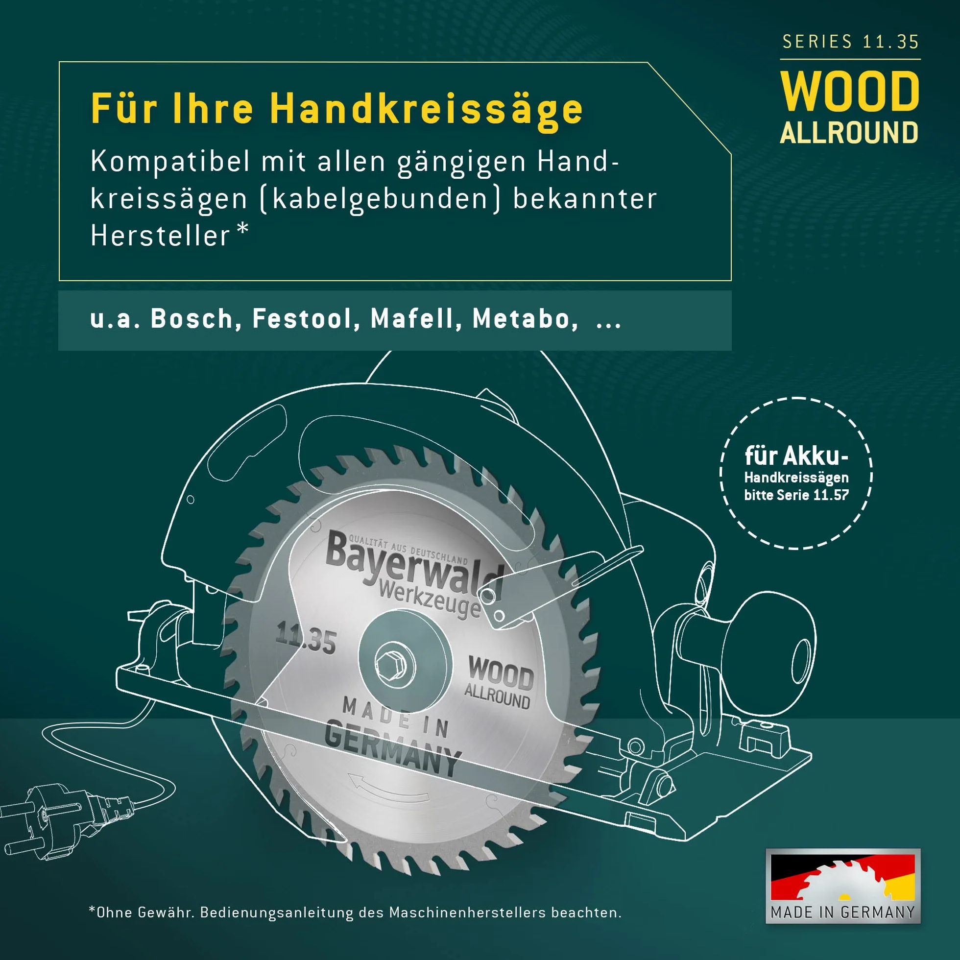 Bayerwald - HM ręczna tarcza do piły tarczowej do drewna - Ø 210 mm x 2,8 mm x 30 mm | ząb zmienny (24 zęby / grubo) | Otwory dodatkowe: 2/7/42