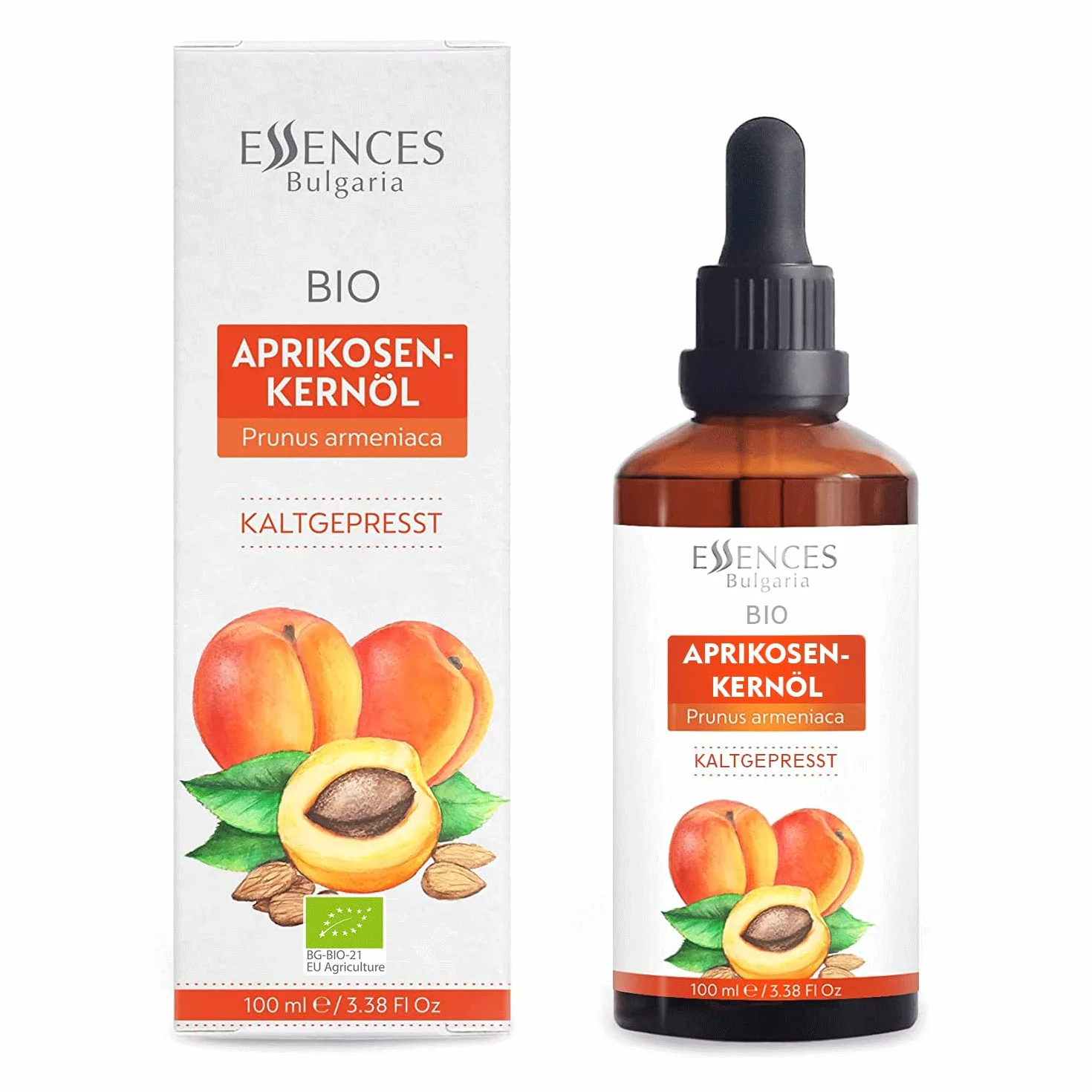 Essences Bułgaria Organiczny Olejek z Pestek Moreli 100 ml Naturalny Tłoczony na Zimno Jakość Terapeutyczna