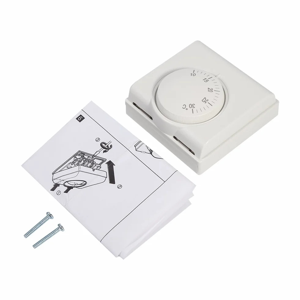Mechaniczny termostat, 220 V, 50 Hz, mechaniczny termostat pokojowy, przełącznik termostatu, do centralnej klimatyzacji
