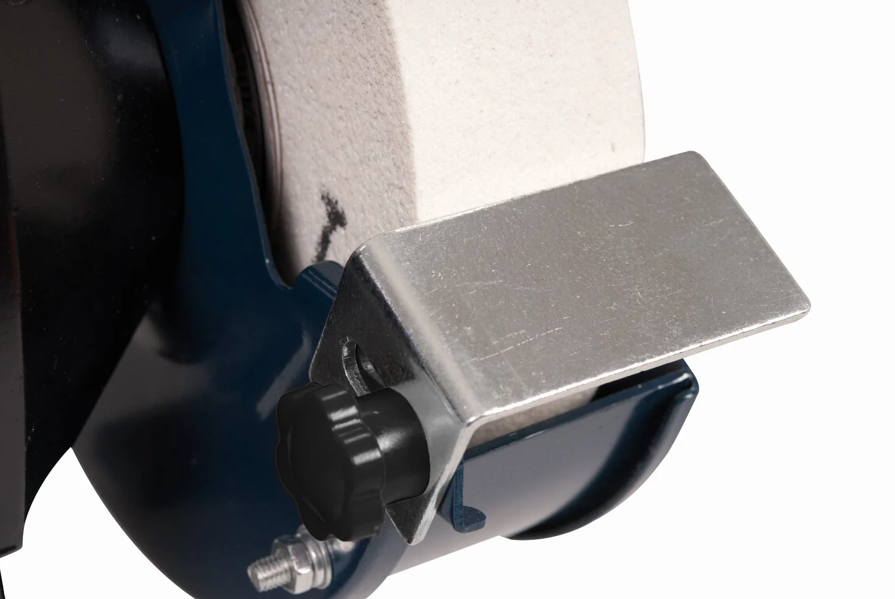FERM BGM1020 podwójna szlifierka 250 W - 150 mm - wraz z kamieniami szlifierskimi P36 i P60, okulary ochronne i łapacz iskier, czarna