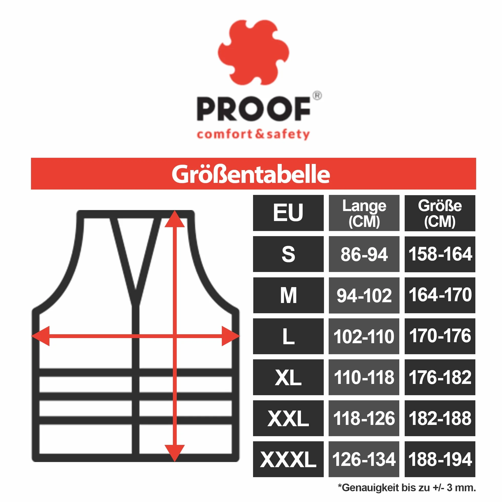 PROOF COMFORT & SAFETY Kamizelka odblaskowa, 1 szt., jasnożółty S - XXXL