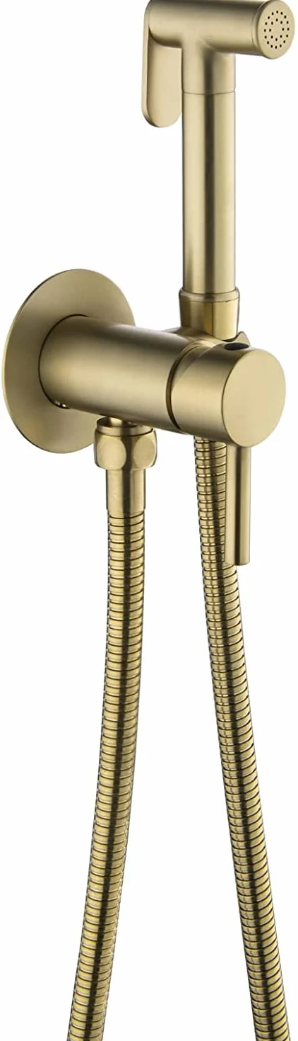 Złoty mosiężny ręczny opryskiwacz bidet zestaw do toalety naścienny zestaw opryskiwaczy pieluch z pojedynczym uchwytem wąż prysznicowy 150 cm w zestawie