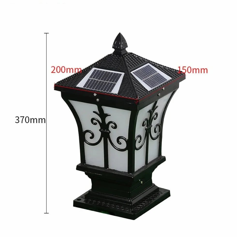 Lampy solarne kolumny czołowe LED oświetlenie ogrodowe zewnętrzne wodoodporne oświetlenie ścienne do ogrodu, oświetlenie słupkowe, dekoracyjne kolumny latarnia, oświetlenie krajobrazu tradycyjne