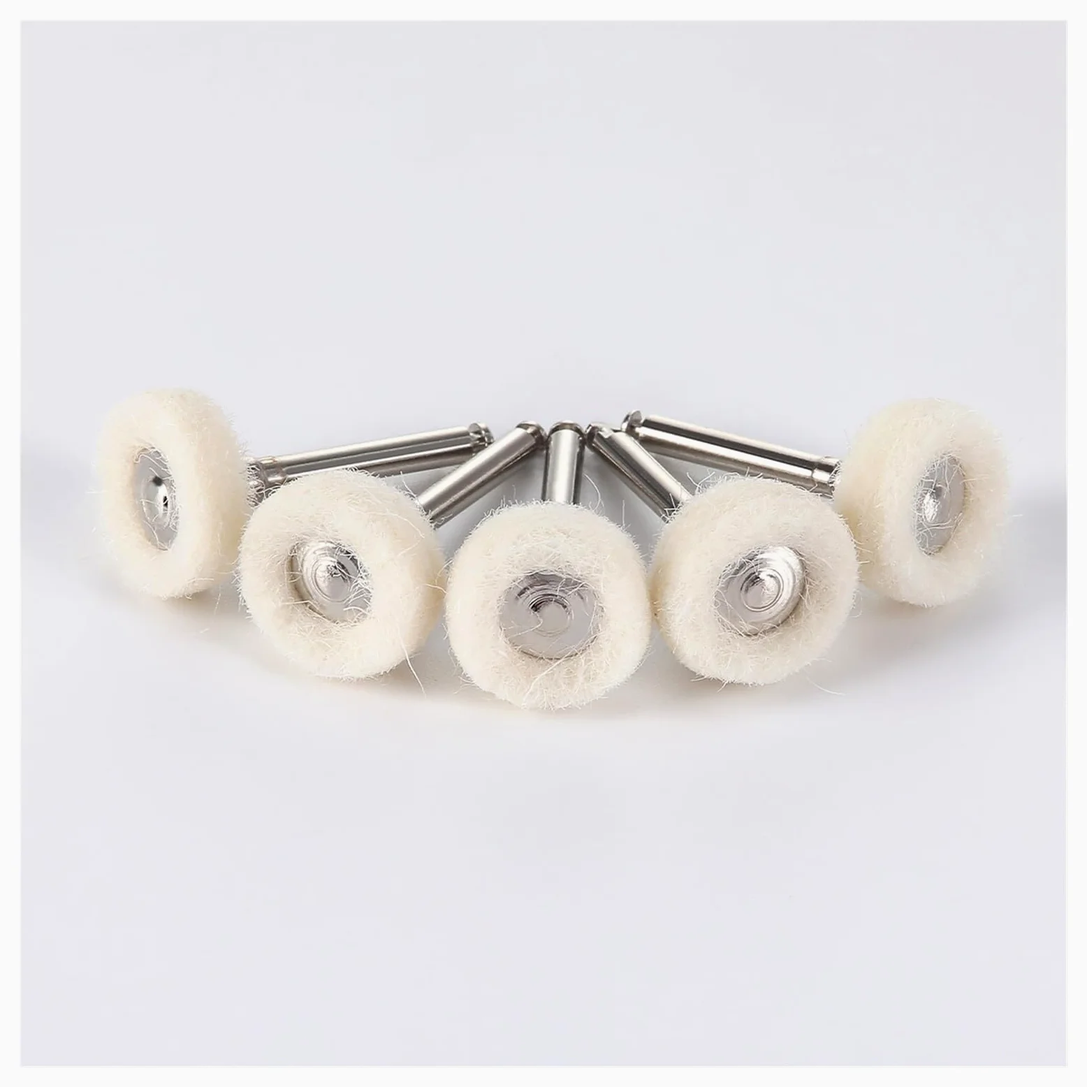 Zestaw 5 szczotek polerskich – filcowe, wełniane i bawełniane kółka do narzędzi obrotowych, trzpień 2,35 mm(Felt)