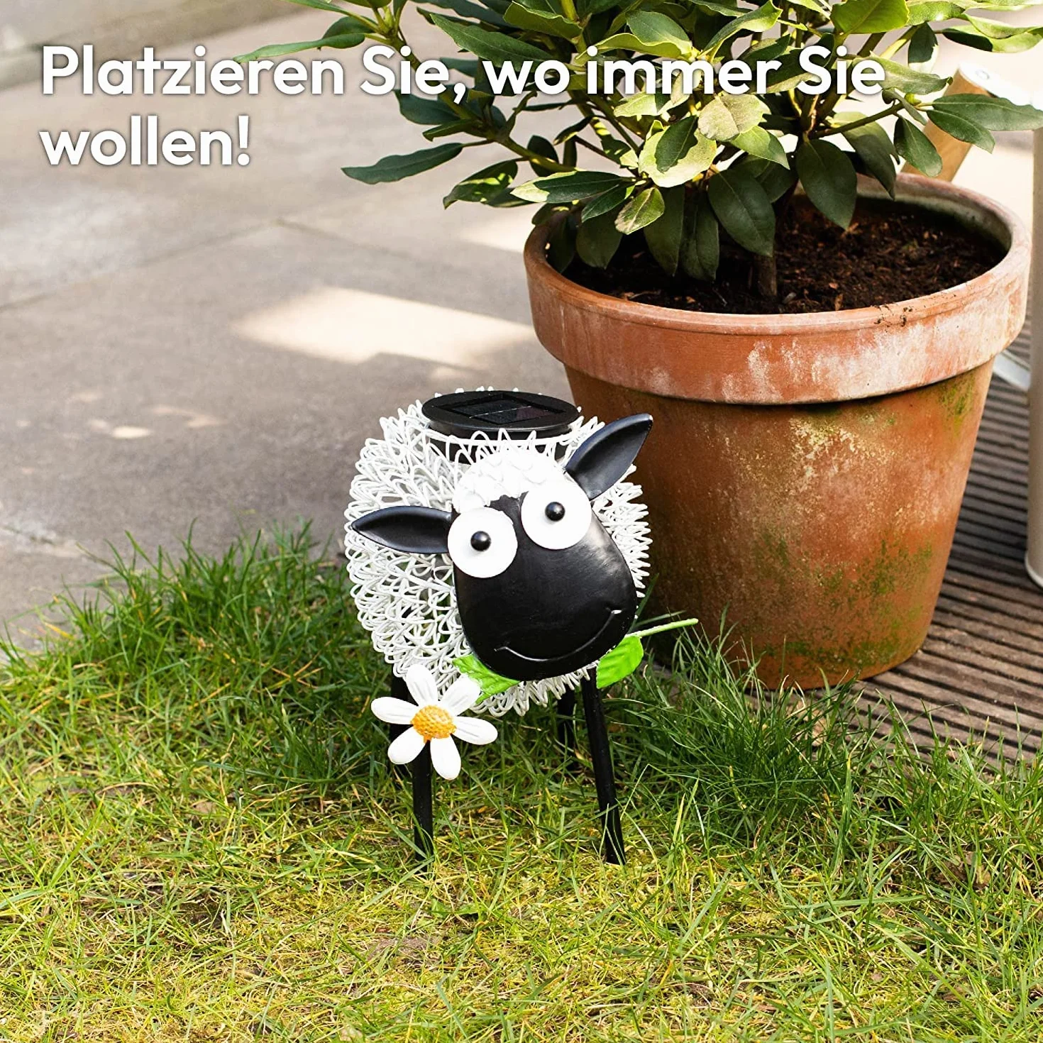 Lampy solarne zewnętrzne Gadgy owce dekoracje ogrodowe metalowe z efektem cienia