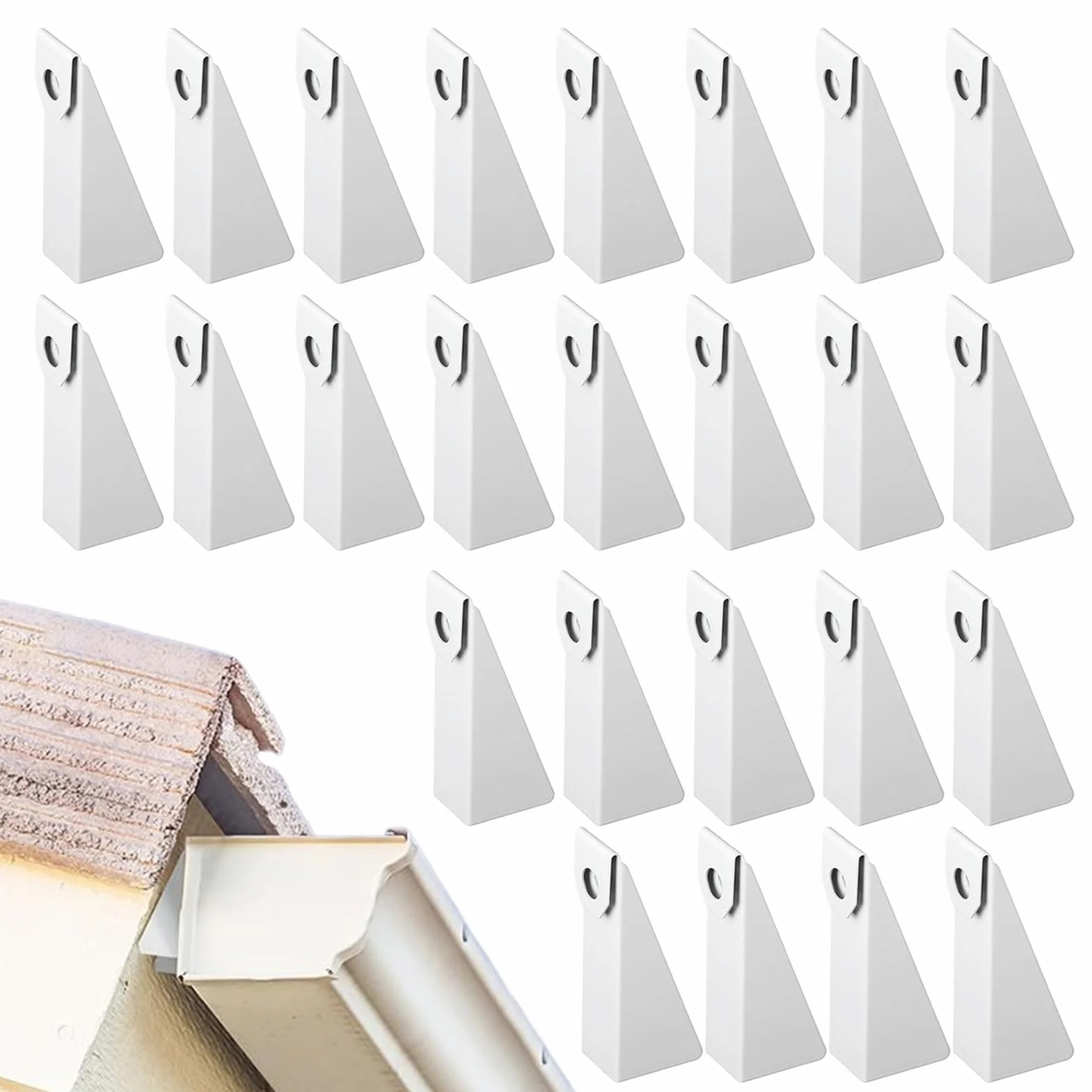 Kliny do Rynien 25 Elementów Kątowego Odpływu Z Listwy Fasadowej | Aluminiowe Kliny Do Rynien 127 Mm do Poprawy Domu Obszar Mieszkaniowy Dom Morzem Konserwacja Sezonu Wiosennego