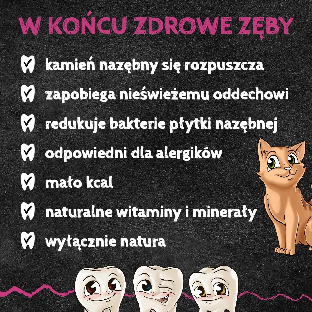 QCHEFS Dental Flips: Patyczek do żucia do pielęgnacji zębów u kotów - antybakteryjne czyszczenie zębów, które usuwa kamień nazębny.