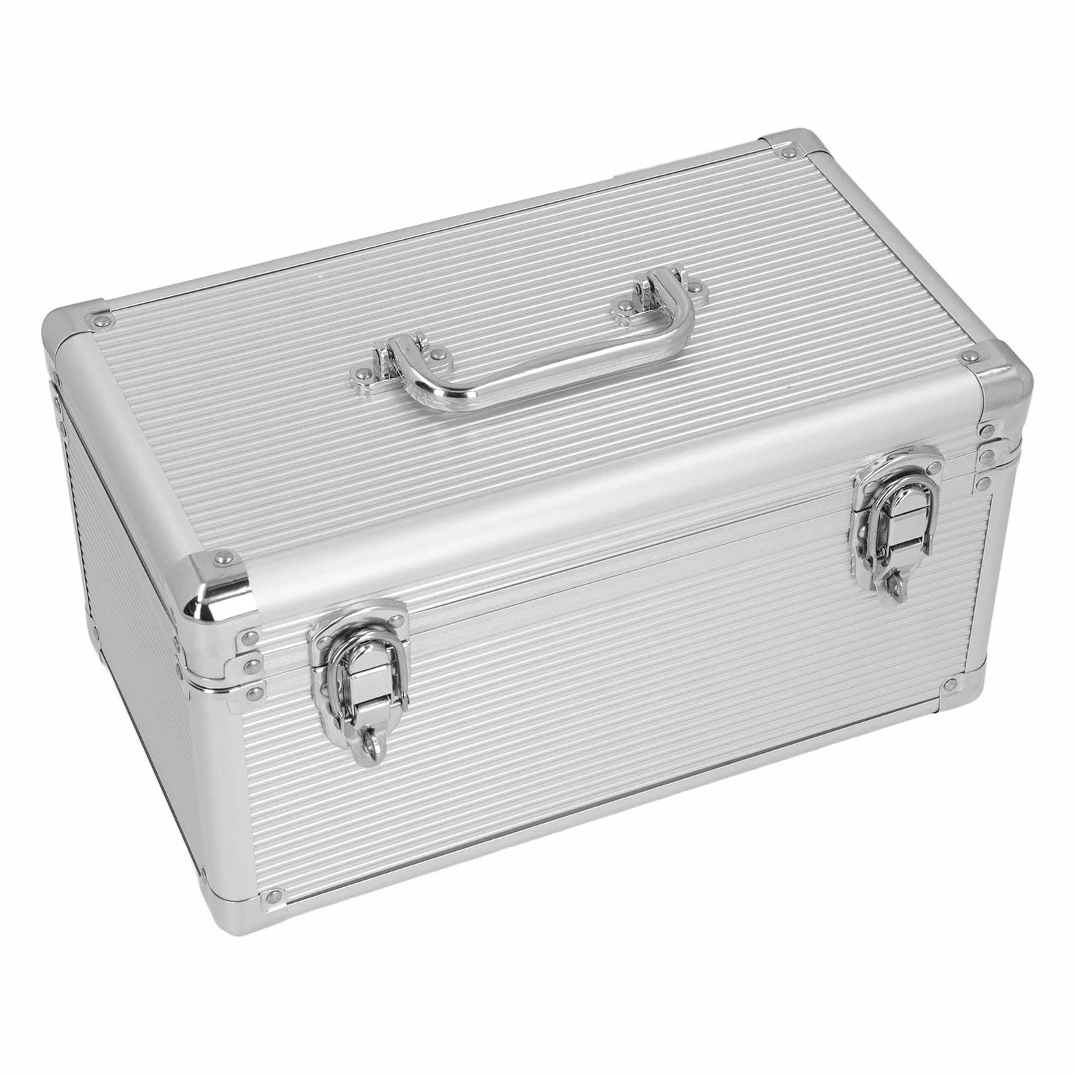 Generic Skrzynka Narzędziowa ze Stopu Aluminium Wytrzymała, Odporna na Wstrząsy Walizka do Użytku Domowego Udźwig 40 Kg Jasnoszary 1 Jednostka