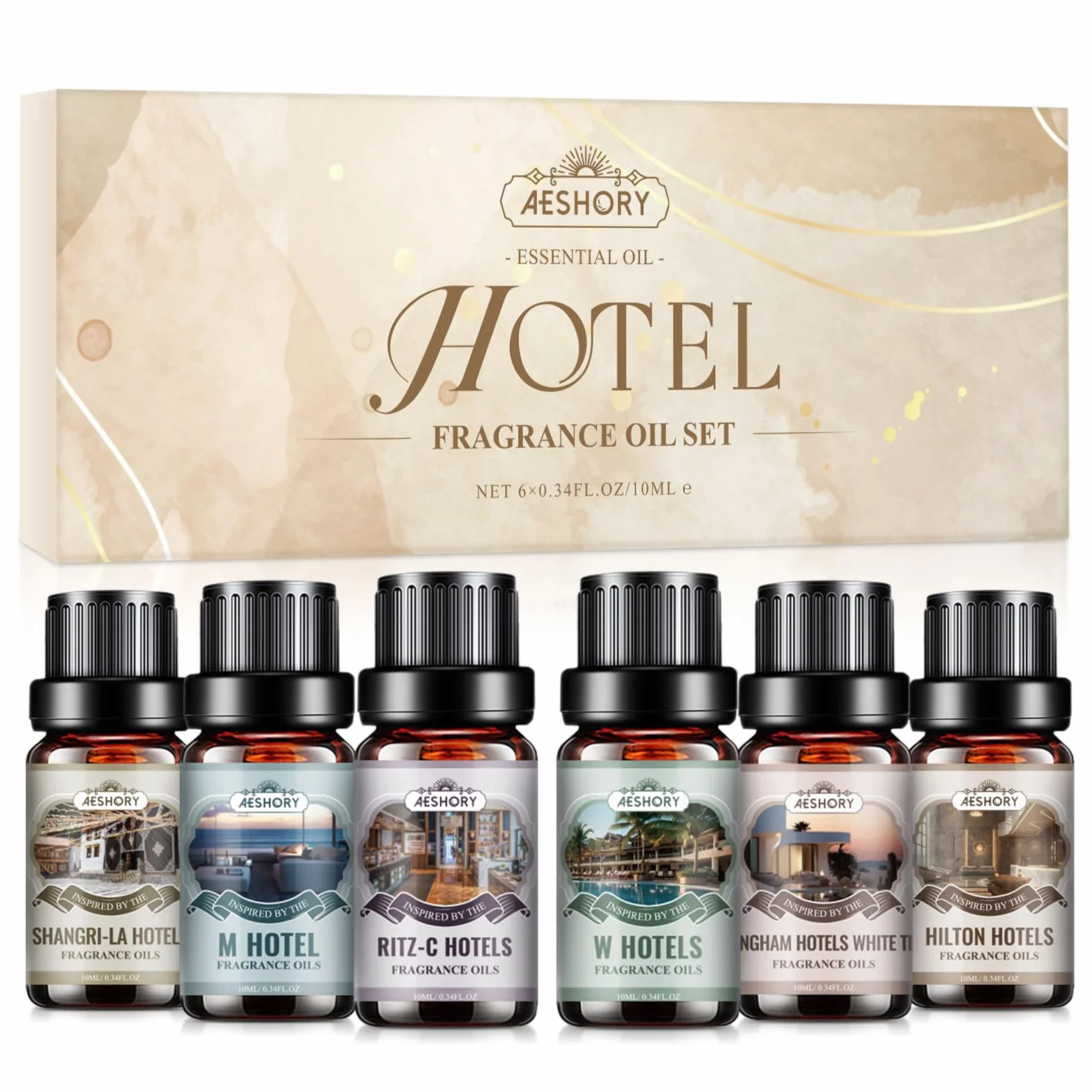 Aeshory Zestaw Olejków Eterycznych 6 x 10ml Do Dyfuzora Nawilżacza Powietrza