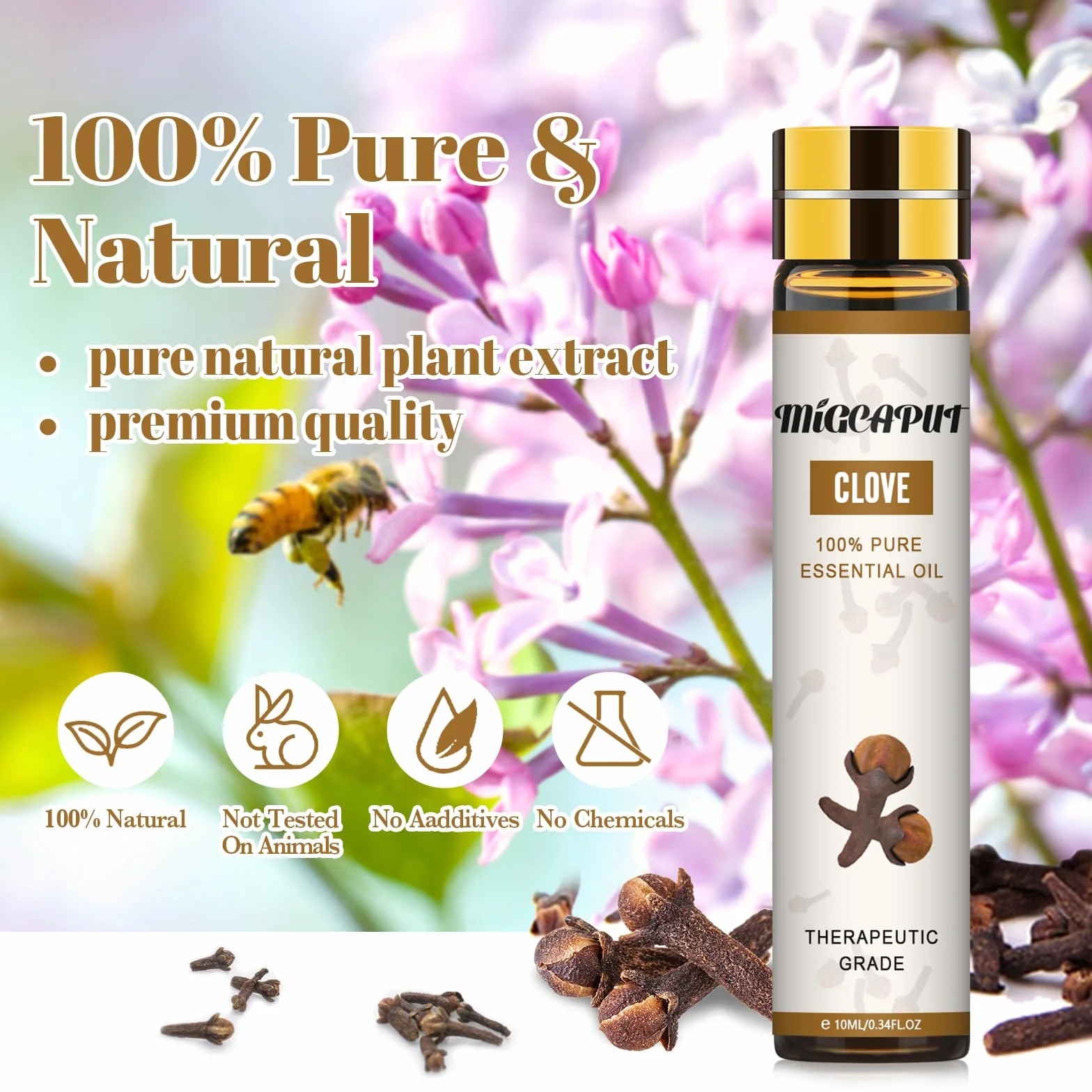 Zestaw Olejków Eterycznych Goździkowych 2 x 10ML, 100% Czysty Naturalny Olejek Goździkowy Klasy Terapeutycznej