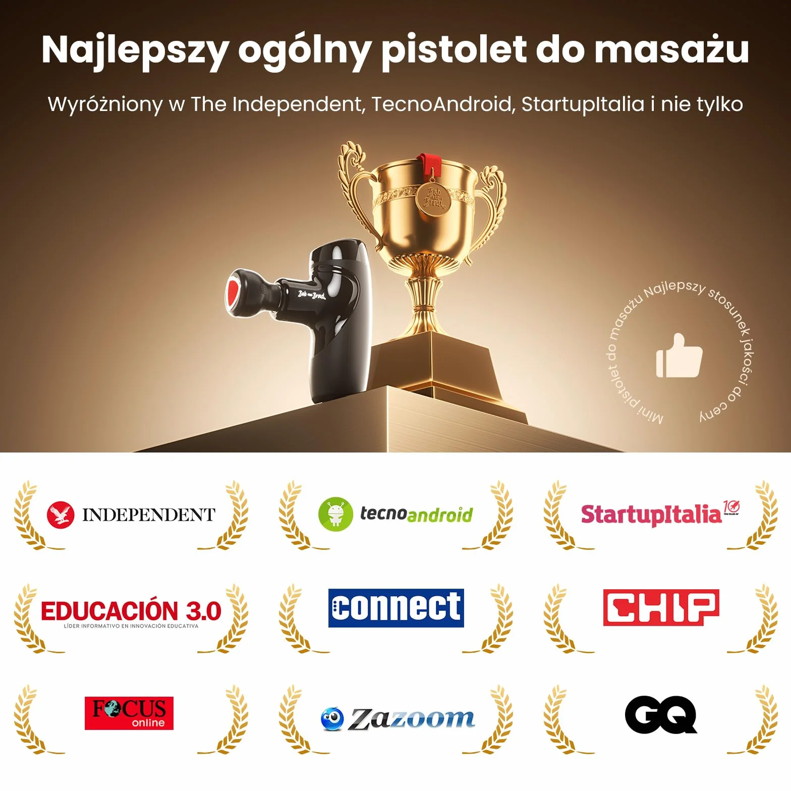 Bob and Brad M7 Plus mini pistolet do masażu z funkcją podgrzewania, 9 mm amplituda, cichy i przenośny Massage Gun, USB-C, do relaksu mięśni i regeneracji, prezent