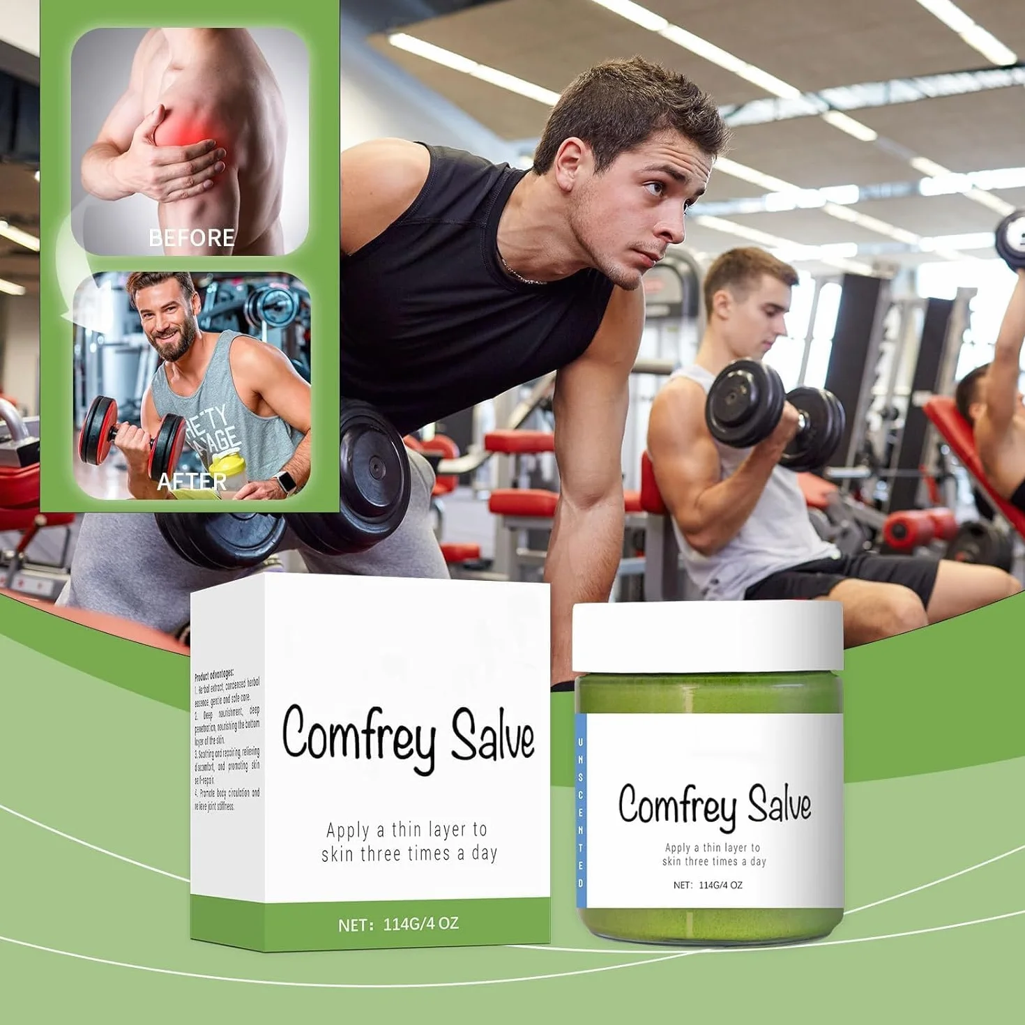 Cholig Organic Herbal Comfrey Salve 4oz, Skin Body Care (2 Szt.)