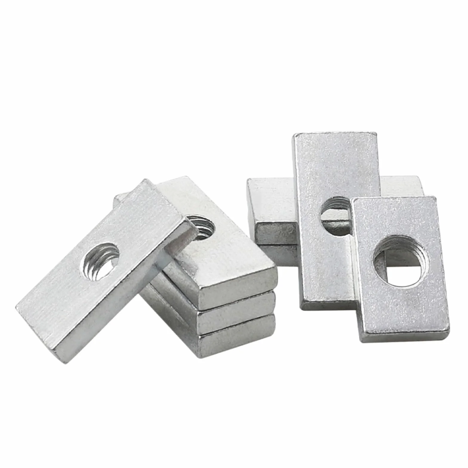 M3 M4 M5 M6 M8 Nakrętka kwadratowa Nakrętki prostokątne Cienkie nakrętki blokowe suwaka Ocynkowane akcesoria do profili aluminiowych ze stali węglowej (Color : 50pcs, Size : M6x20x12x4mm)
