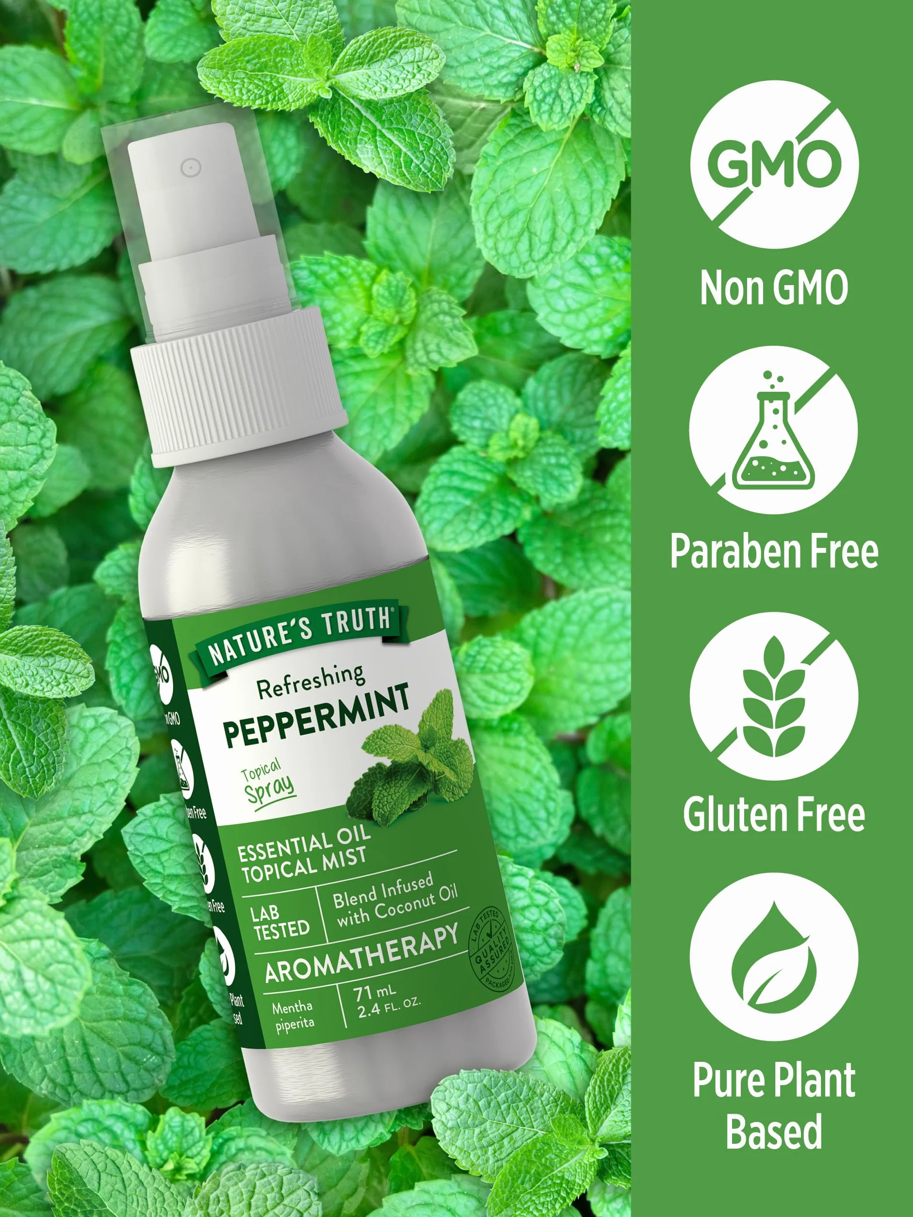 Natures Truth Peppermint Essential Oil Mist 2.4 oz