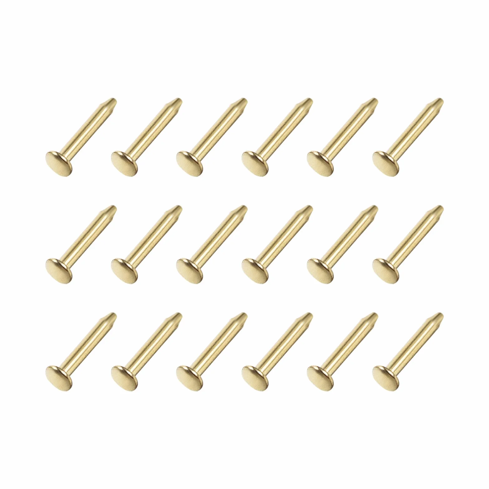 METALLIXITY Małe gwoździe (1,2 x 6 mm) 200 szt. stal węglowa małe gwoździe - do obróbki drewna, gospodarstwa domowego, złoty odcień
