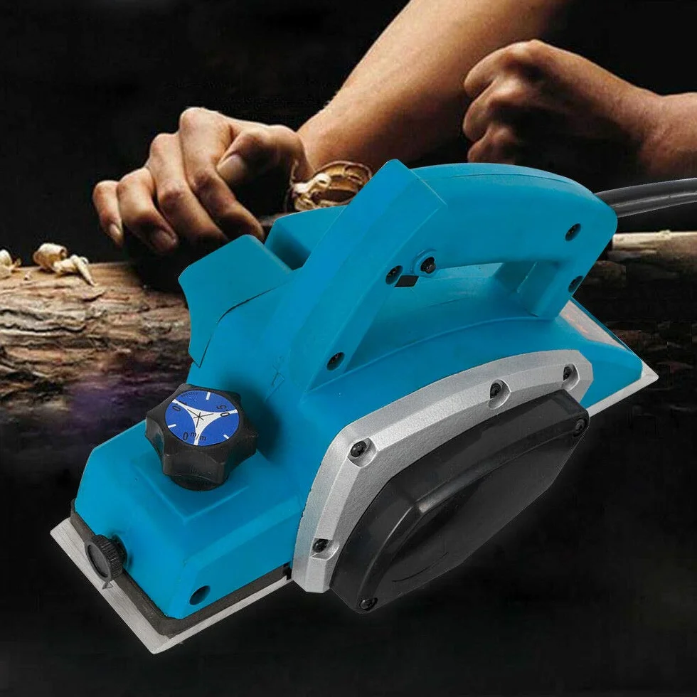 Strug ręczny do drewna, 800 W, przenośny, równoległe prowadnice składane, zestaw narzędzi do obróbki drewna, 82 x 2 mm