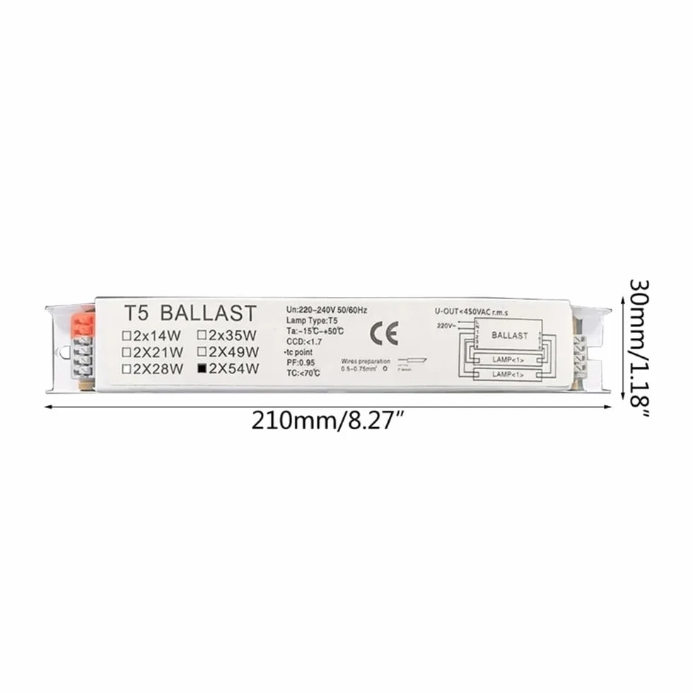 Elektroniczne stateczniki szerokonapięciowe T5 do lamp fluorescencyjnych 220-240 V, z natychmiastowym startem, wysyłki bezpośredniej (7)(4)