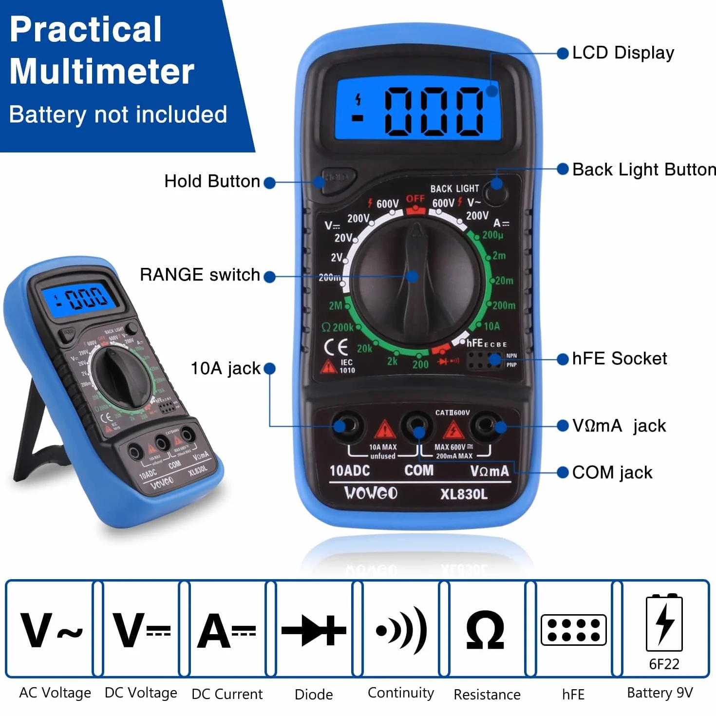 Elektryczny zestaw lutowniczy 24 w 1, 60 W, regulowana temperatura 200-450°C, 5 grotów, cyfrowy multimetr, stojak, pompa rozlutowująca