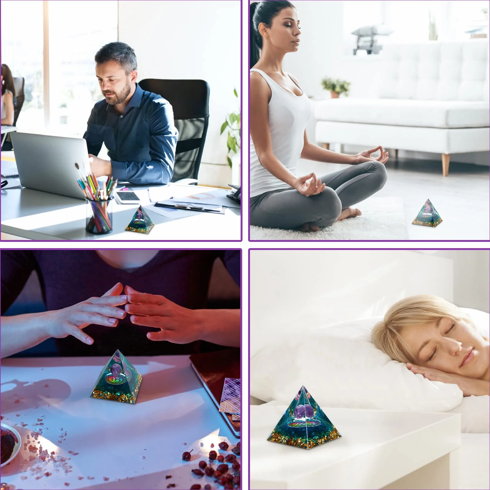 Piramida orgonitowa kryształowa Reiki 6 cm dekoracja domu prezent duchowy energia uzdrawianie czakry medytacja joga