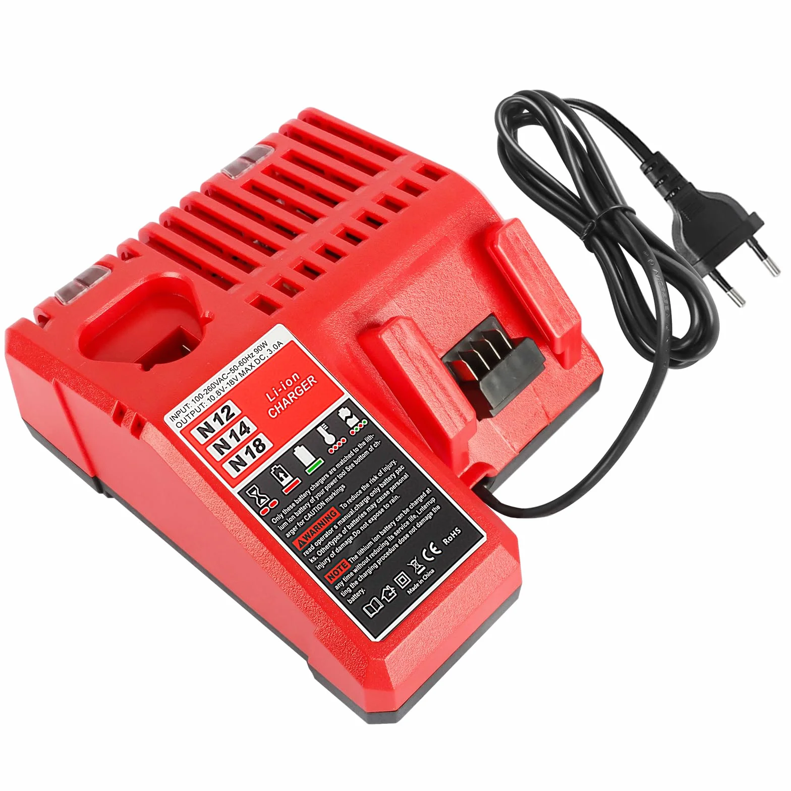 Powarobor M12-18C Multi-Voltage Ładowarka Szybkiego Ładowania 3A Kompatybilna z Milwaukee 12V-18V