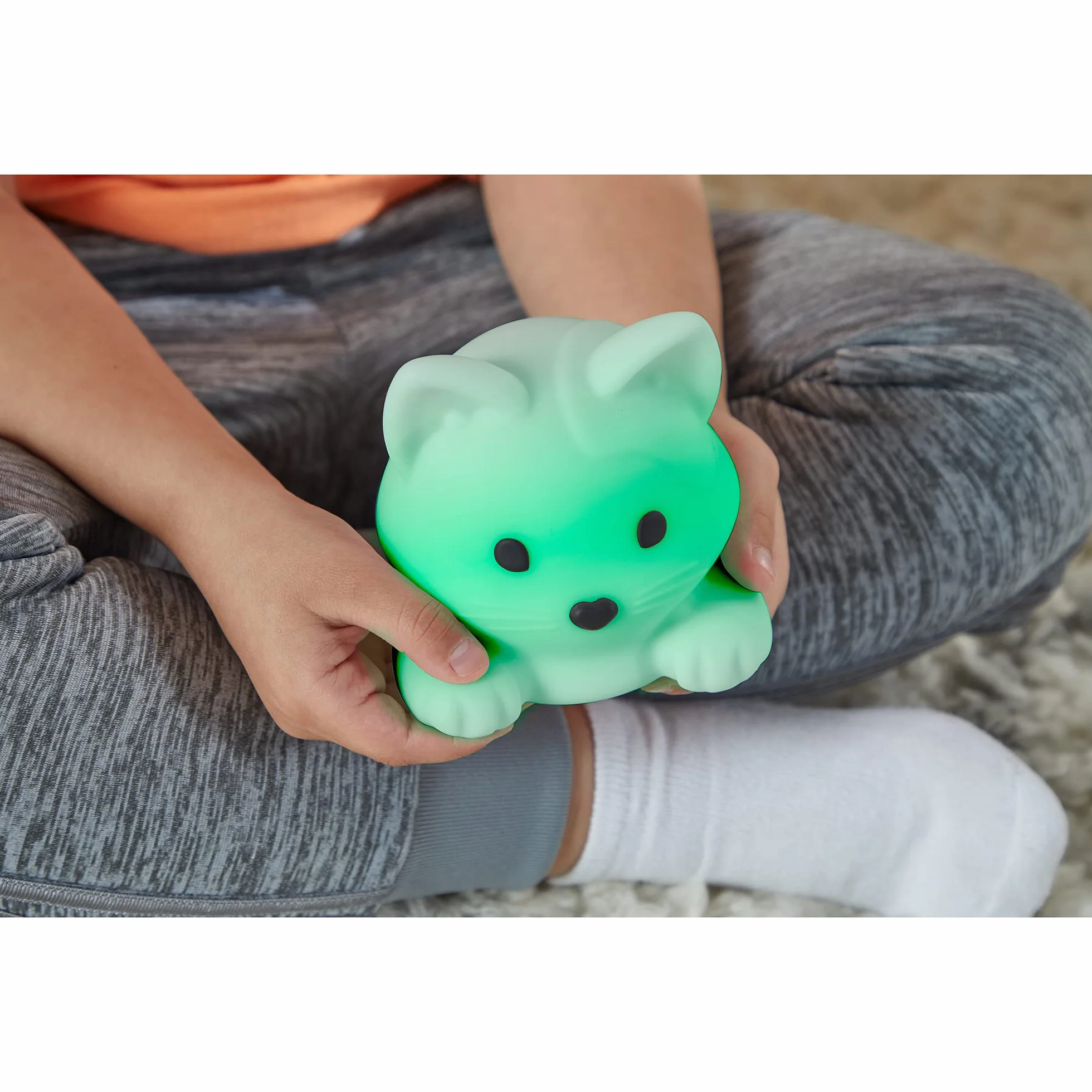 Learning Resources Kotek Luna The Calming Kitty, Nauka głębokiego oddychania, Lampka nocna w kształcie zwierzątka z możliwością ładowania, Łagodzenie lęku u dzieci, Uważność dla dzieci, 3+