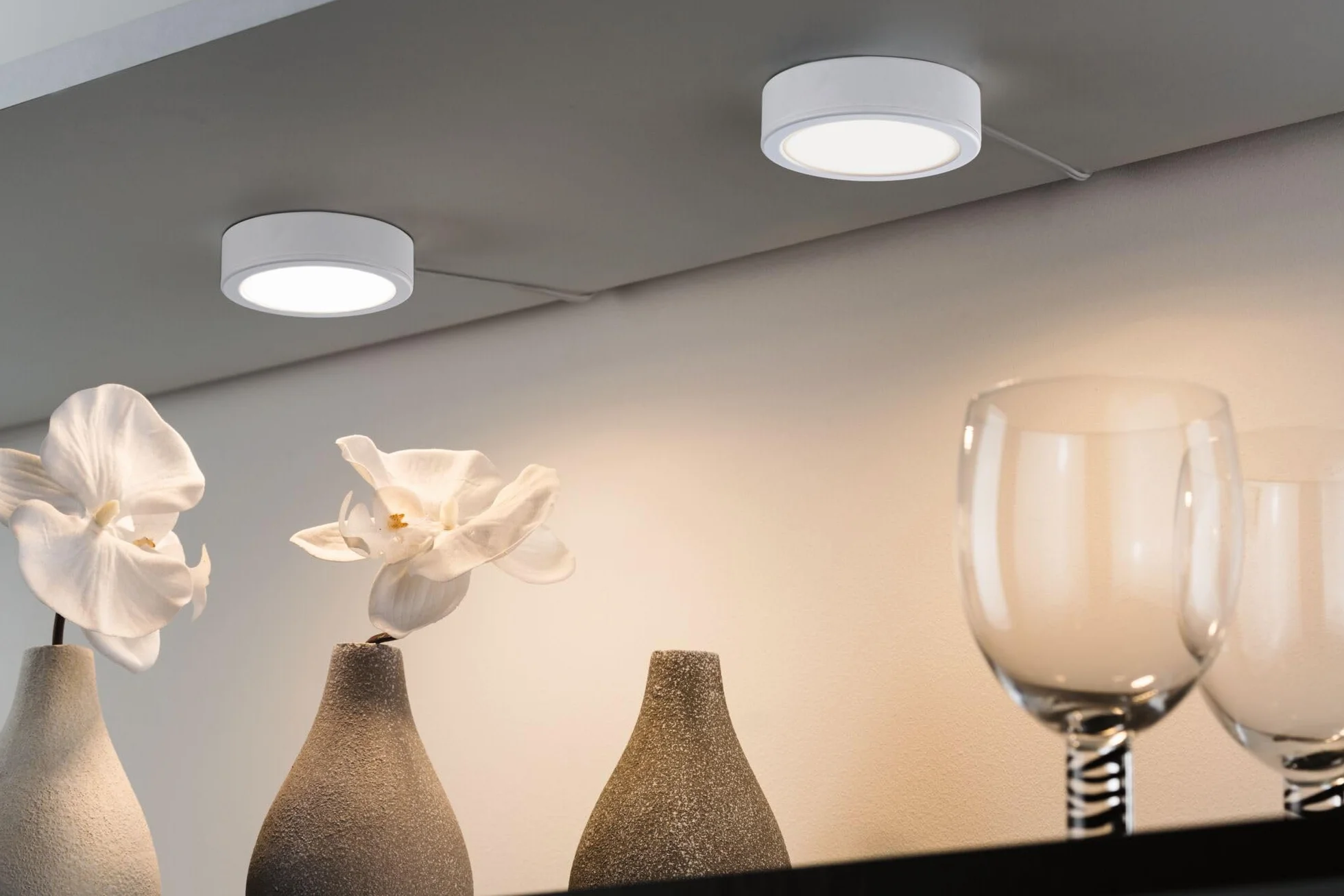 Paulmann 99989 komplet opraw meblowych LED Pukk okrągłych w kompl. 3x3,5 W oprawa do szafy biała tworzywo sztuczne 2700 K
