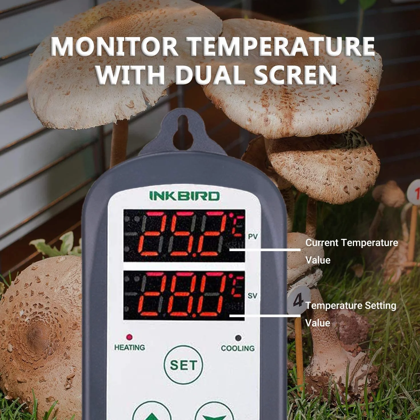 Inkbird ITC-308 Cyfrowy regulator temperatury z czujnikiem, przełącznikiem temperatury ogrzewania i chłodzenia, termostatem 230V