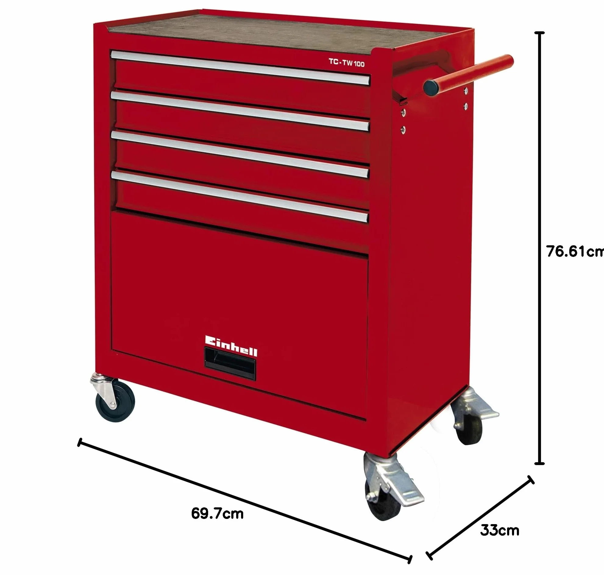 Einhell Tc-Tw 100 Wózek Narzędziowy, Czerwony, Do 75 kg