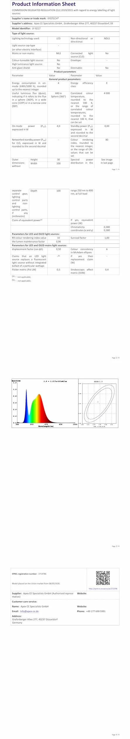 Oświetlenie LED do szafki 230 V, 4 W LED, IP44, G4, 20 mm, reflektory wpuszczane, do mebli płaskich, 3 temperatury barwowe, 3000 k/4000 k/6000 k, okap kuchenny, do zabudowy łazienkowej (białe, zestaw