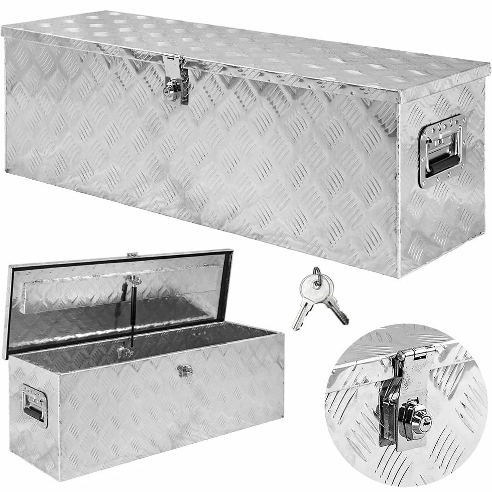 Trucky Zestaw D100 + schowek do zawieszania, skrzynka narzędziowa, skrzynka na przyczepę, aluminiowa skrzynka na przyczepę, pojemnik aluminiowy, pojemnik na wkładkę, pojemnik na przybory