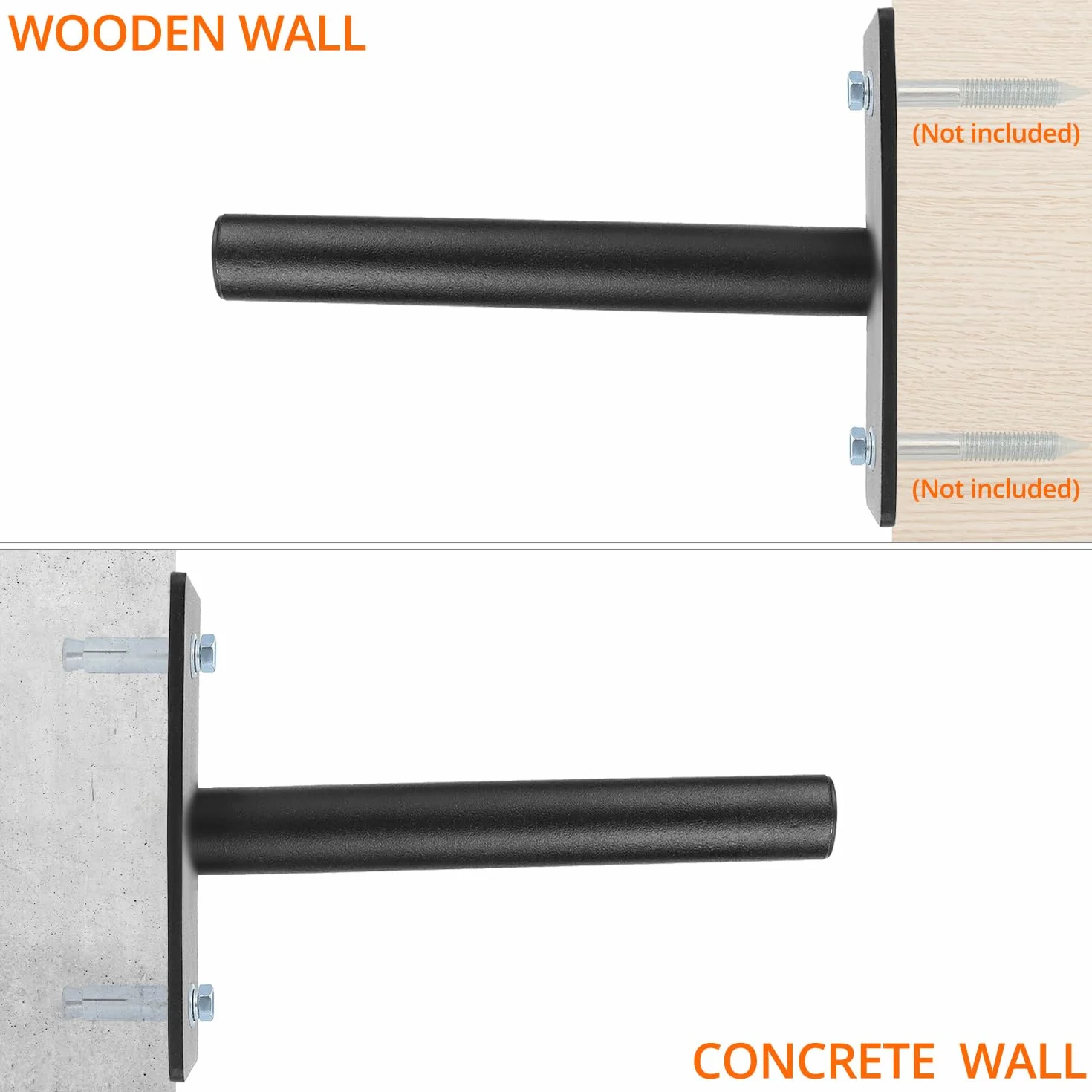 QWORK® 2 sztuki uchwytów do obciążników ściennych na 2,5 cm / 3 cm / 5 cm, ze śrubami mocującymi, maks. nośność