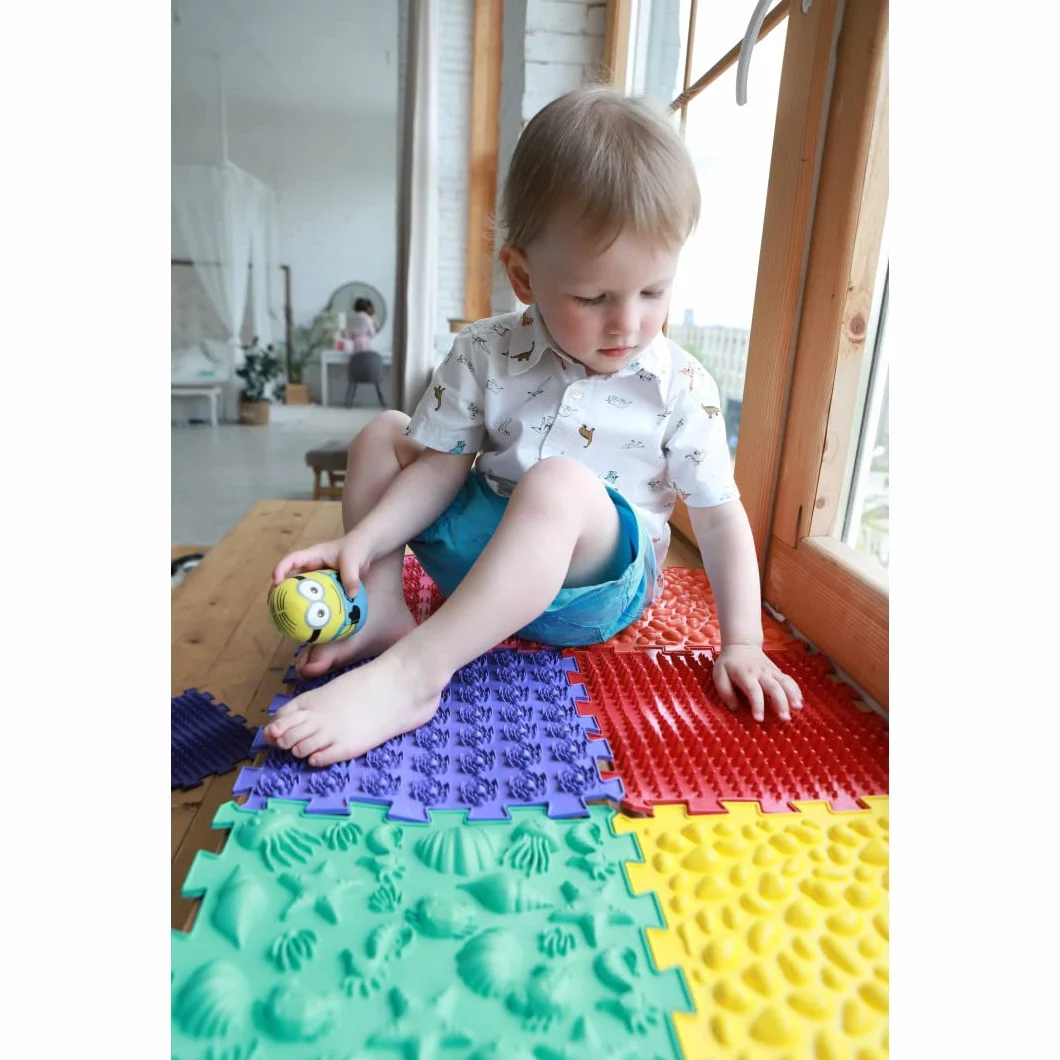 Mata sensoryczna ortopedyczna do masażu stóp Puzzle Mix 8 elementów