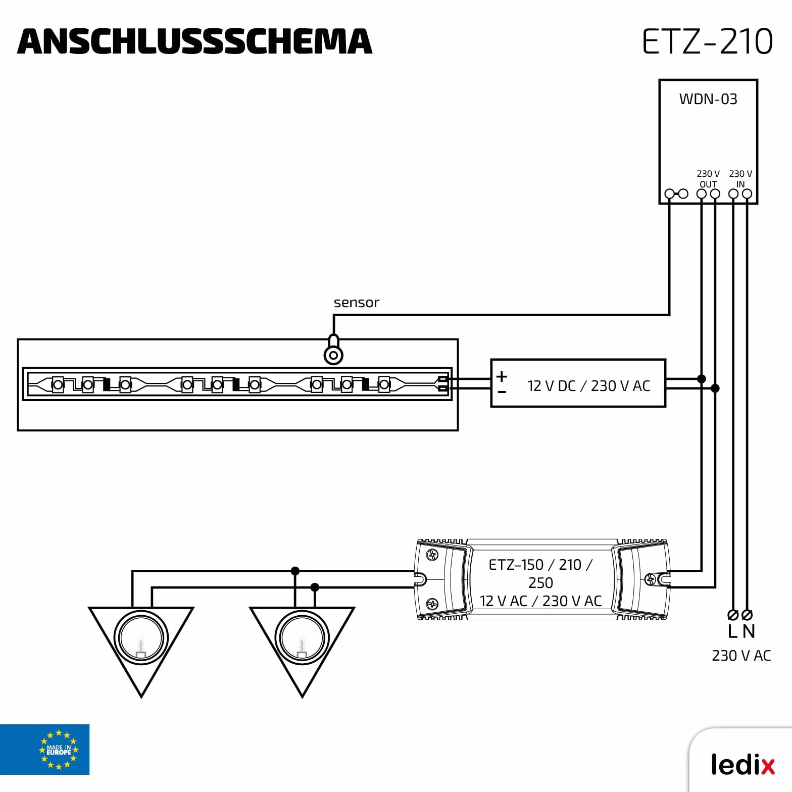 ETZ-250 x transformator elektroniczny 12 V 250 W, srebrny
