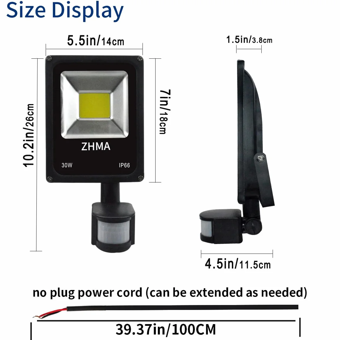 Reflektor LED Zewnętrzny 12-24 V DC 30 W 6000 K IP66 Wodoodporny