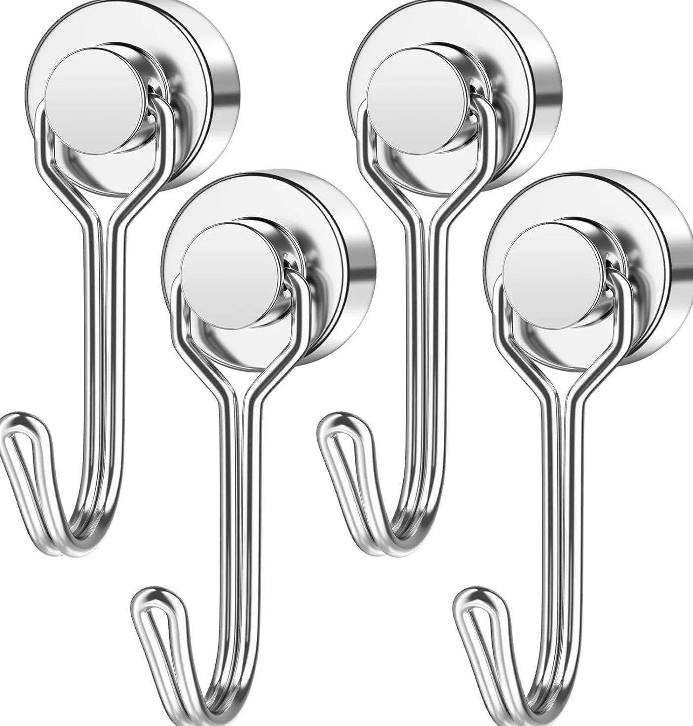 4 x magnetyczne haczyki 13,6 kg + neodymowe obrotowe magnetyczne haczyki do lodówki, mocne magnetyczne haczyki do pracy, kuchni, na kemping i furgonetkę