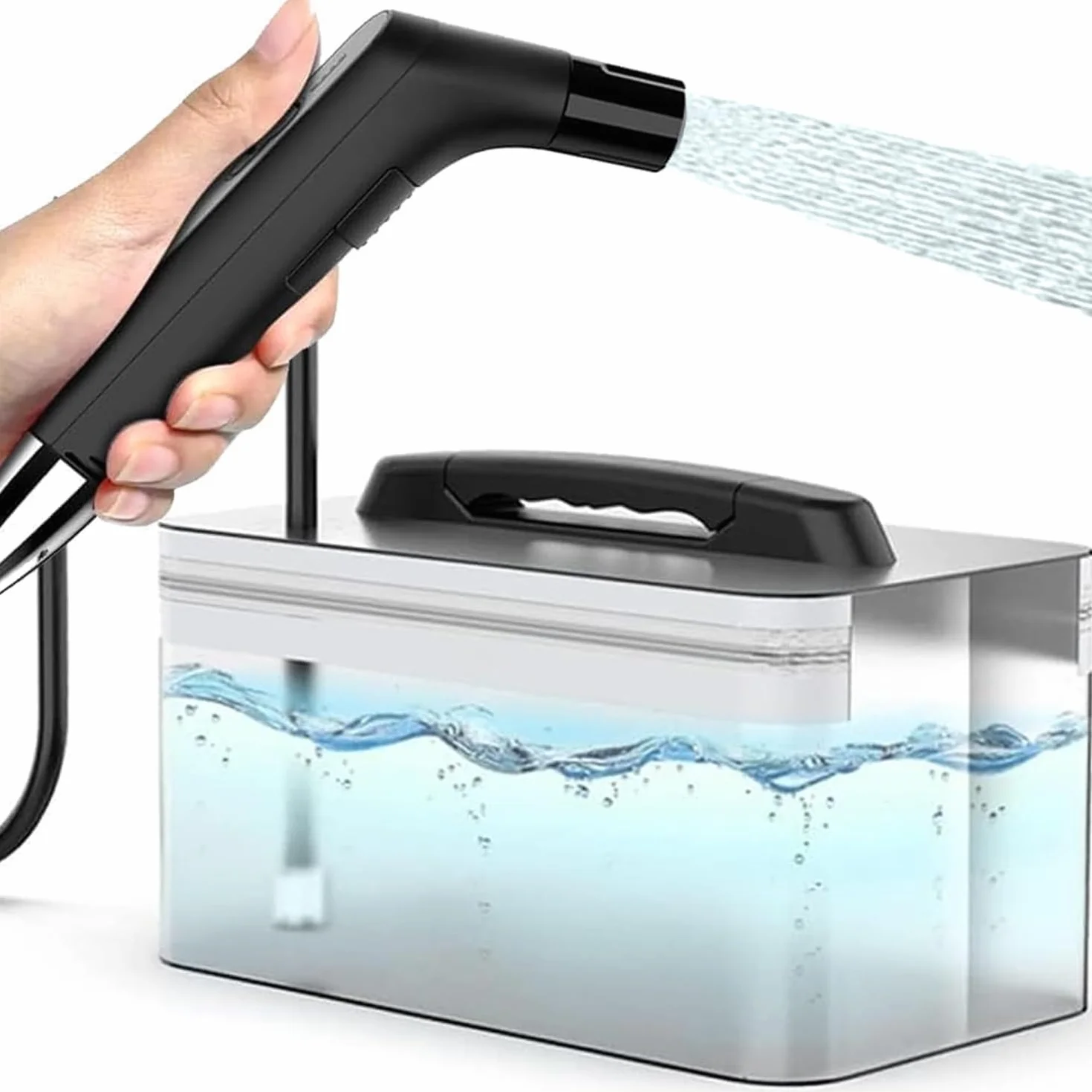 Przenośny bidet elektryczny, przenośny B-idet do podróży, ładowany ze zbiornikiem na wodę 2,3 l, mini ręczny wysokociśnieniowy opryskiwacz B-idet P-ortable do łazienki, kampera samochodowego kempingu