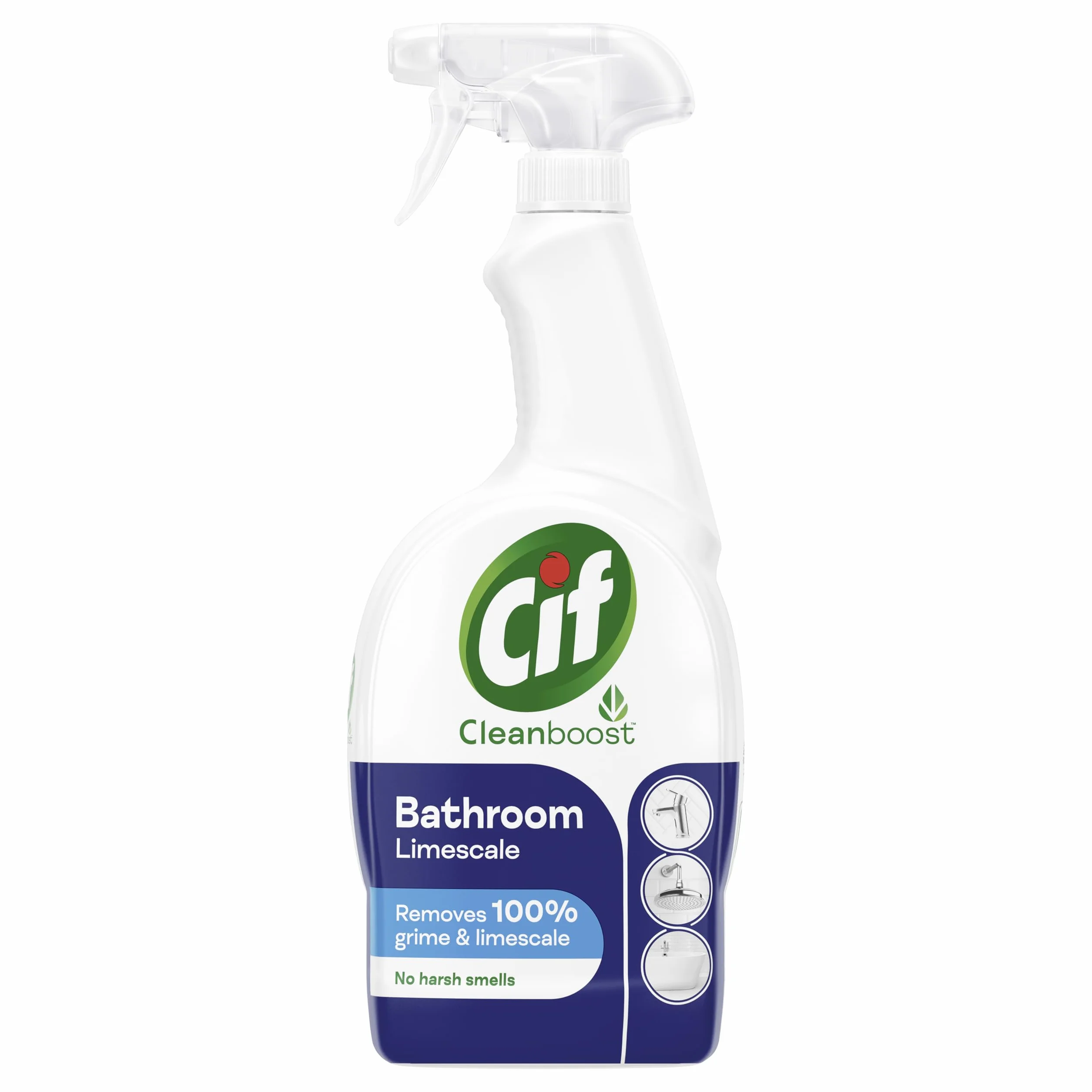 Cif Cleanboost Spray łazienkowy 100% usuwania brudu i kamienia do czyszczenia powierzchni ceramicznych, chromu, emalii, plastiku i stali nierdzewnej, 700 ml