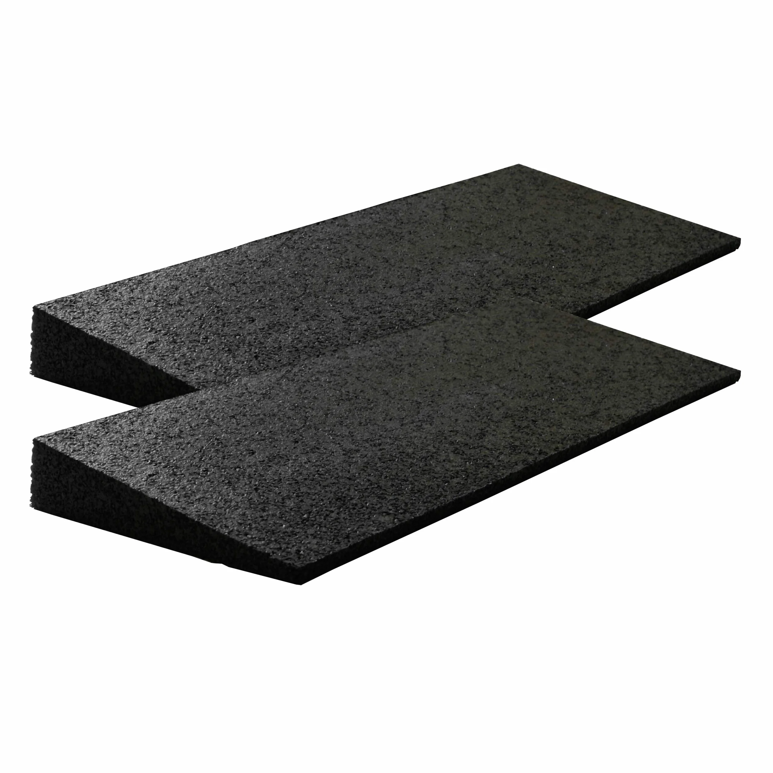 Rampa Do Krawężnika Gumowa 500 x 200 x 43 mm - Zestaw 2 Sztuki Czarny (Klin Do Wózków Inwalidzkich, Najazdowa, Progowa, Samochodowa)