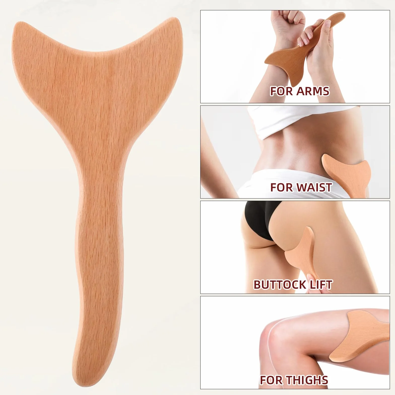 Body Gua Sha narzędzia terapia drewnem narzędzie do masażu drenażu limfatycznego masażer do usuwania cellulitu narzędzie do rzeźbienia ciała jednoręczne narzędzia do rzeźbienia ciała do