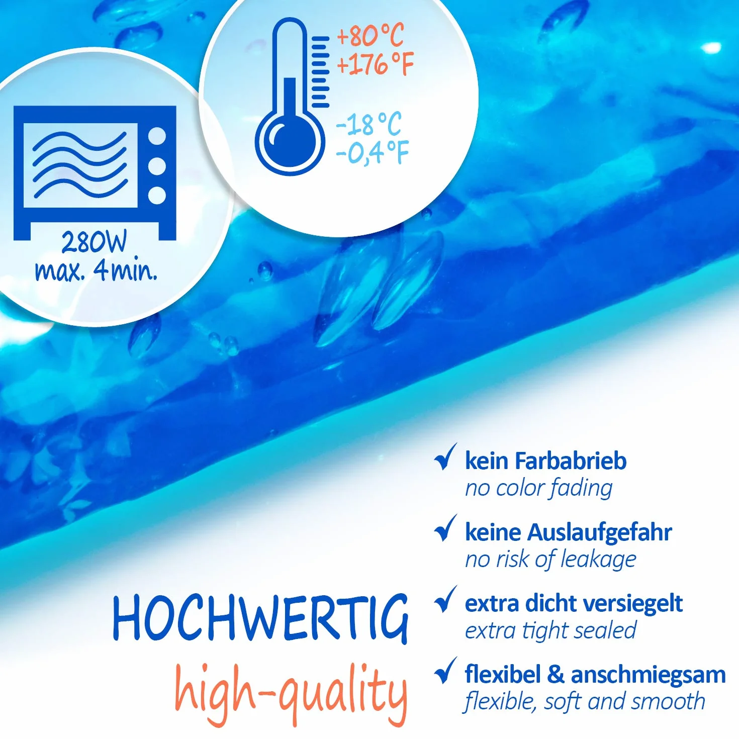 COM-FOUR® Kompres wielokrotnego użytku zimny i ciepły 16x9 cm do mikrofalówki Made in Germany