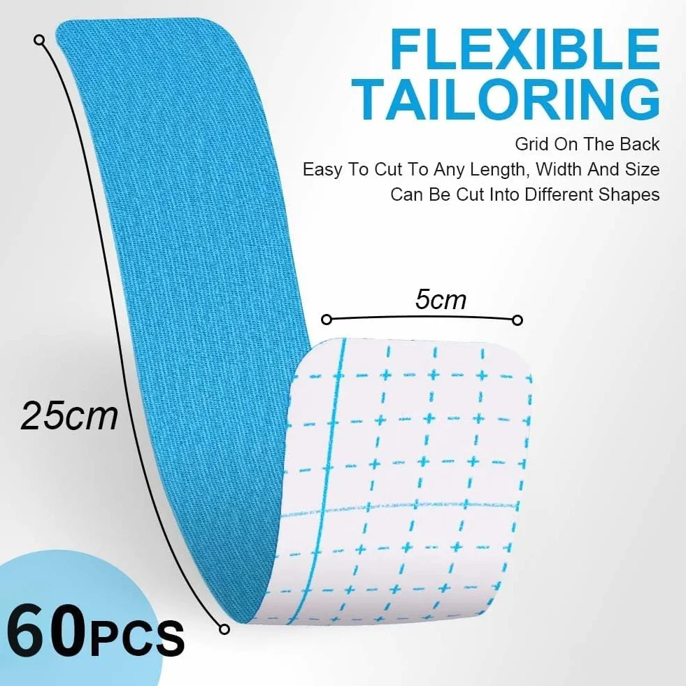 Flintronic taśma kinezjologiczna 60 sztuk 25 cm x 5 cm do fizjoterapii i sportu