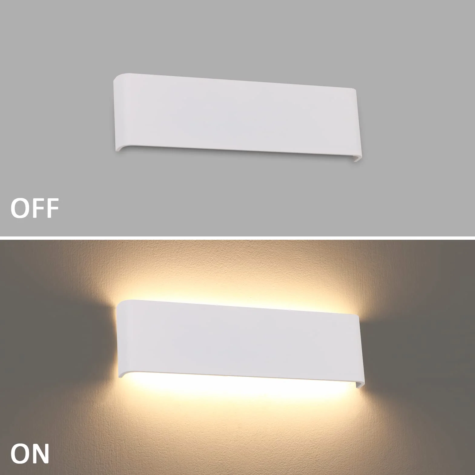 Klighten 2-pak oświetlenia lustrzanego LED, 10 W, 30 cm, lampa łazienkowa LED, IP44, 220 V, 3000 K, ciepła biel, białe