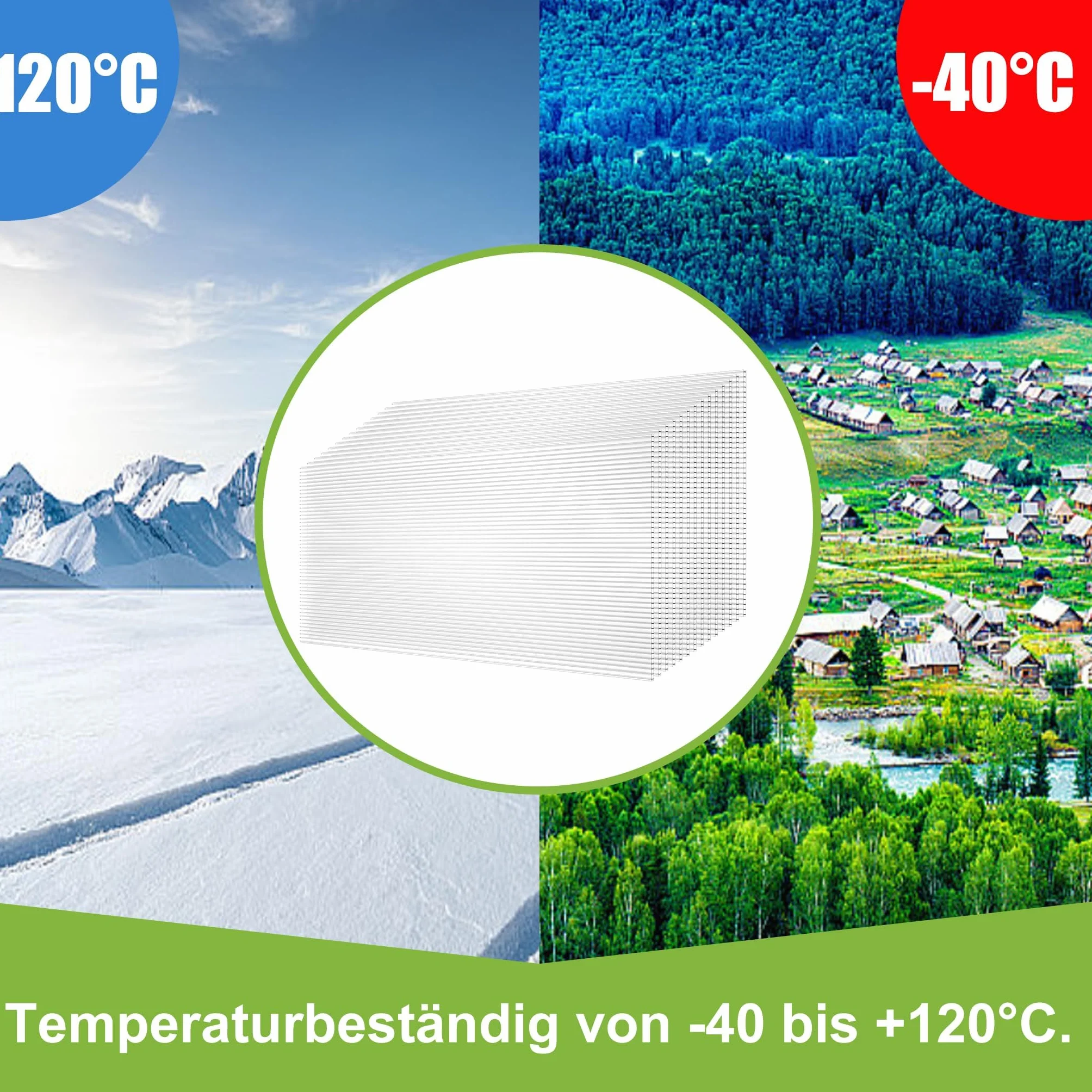YRHome Płyty komorowe poliwęglanowe, odporne na promieniowanie UV, podwójne płyty komorowe, 605 x 1210 x 4 mm, płyty komorowe do szklarni, z 50 klamrami i 50 klipsami Z