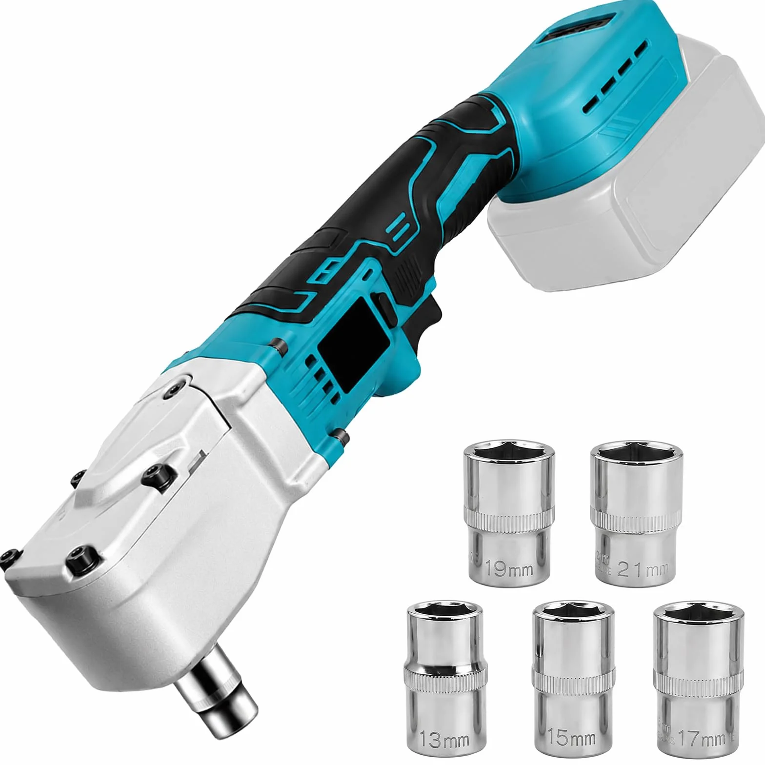 Akumulatorowa grzechotka 1/2" kompatybilna z akumulatorem Makita 18 V – klucz zapadkowy 280 Nm, maks. 1500 obr./min, bezprzewodowy śrubokręt z grzechotką z 5 kluczami nasadowymi do naprawy samochodów