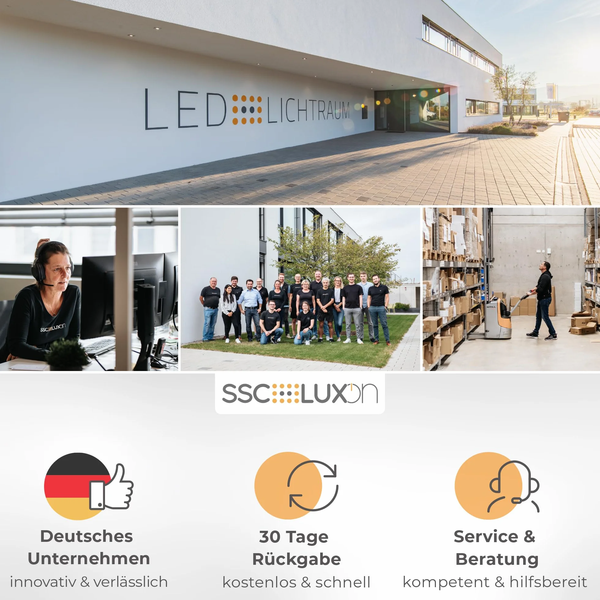 SSC-LUXon Zestaw 10 reflektorów LED do zabudowy VIONA płaskie, czarne, wychylne – barwa światła ciepła biel, neutralna biel, białe światło dzienne