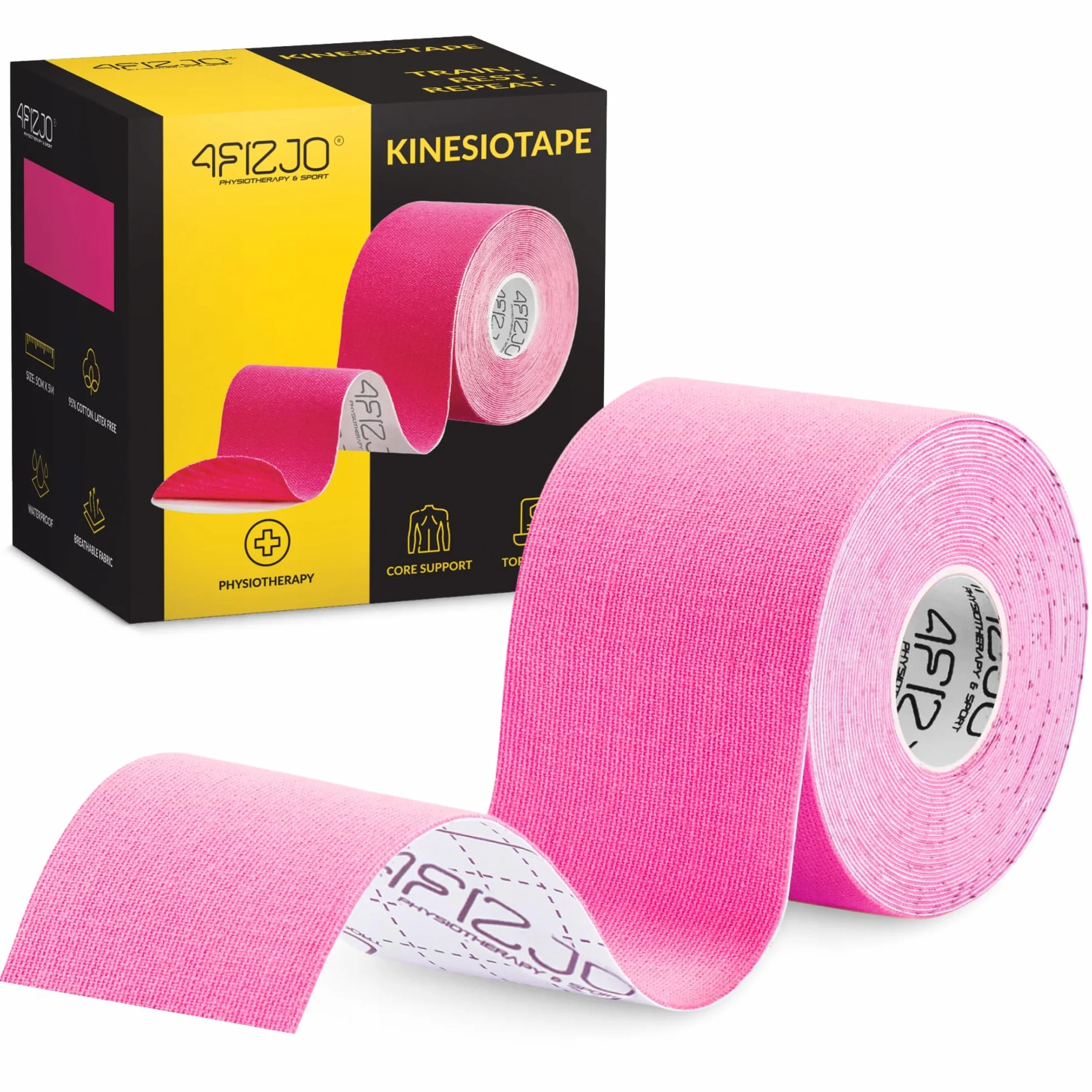 TAŚMA KINESIO TEJP KINEZJOLOGICZNA PLASTRY WODOODPORNE HIPOALERGICZNE TAPE