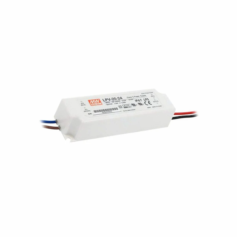 Mean Well LPV-20-24 transformator LED, 20 W, 24 V, 0,84 A, wodoszczelny, prąd zmienny - prąd stały