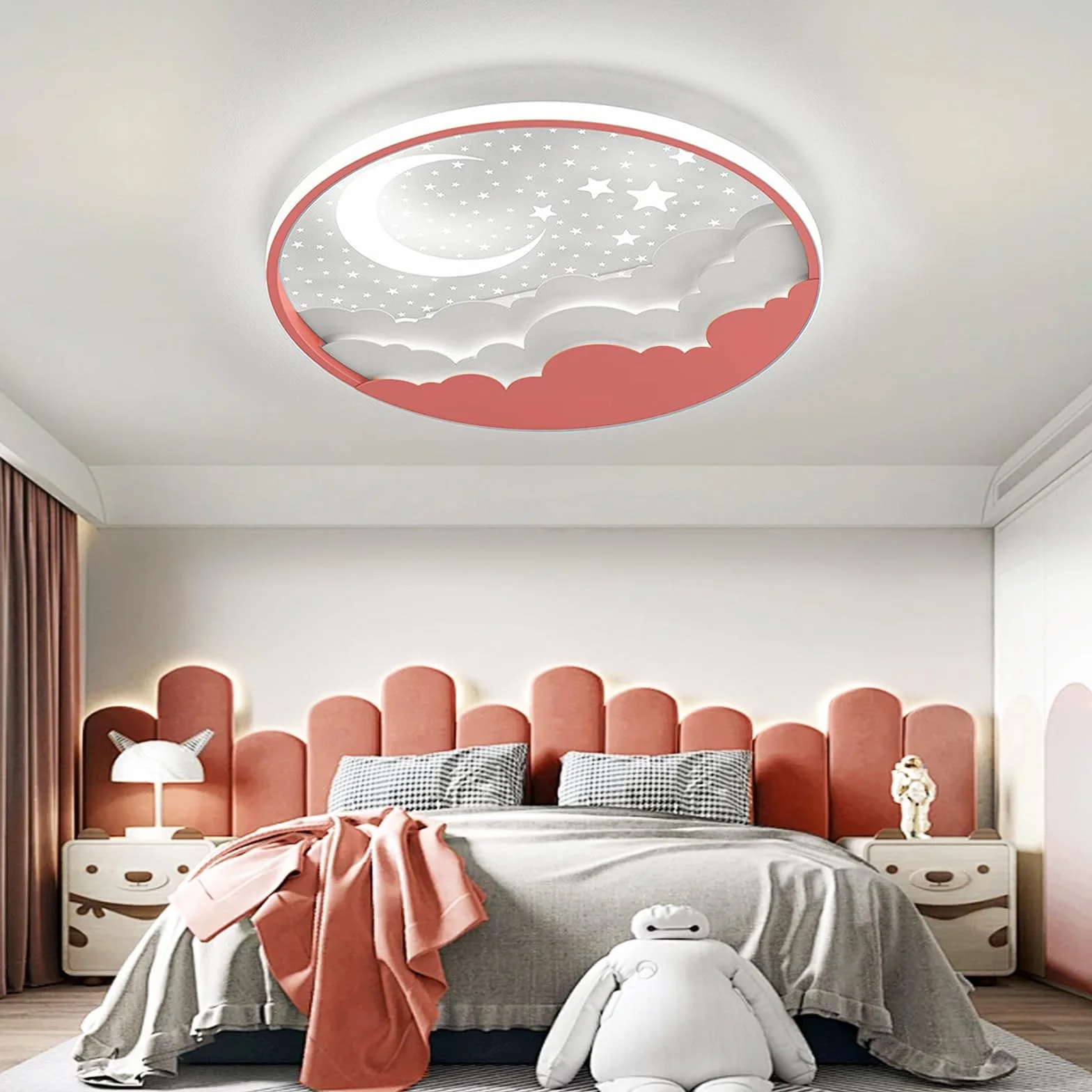 Lampa Sufitowa LED, Nowoczesna Okrągła Lampa Dziecięca, Dziecięca Sypialnia Lampa Sufitowa ściemniana Za Pomocą Akrylowy Abażur, Oświetlenie Wewnętrzn do pokoju dziecka, sypialni, salonu