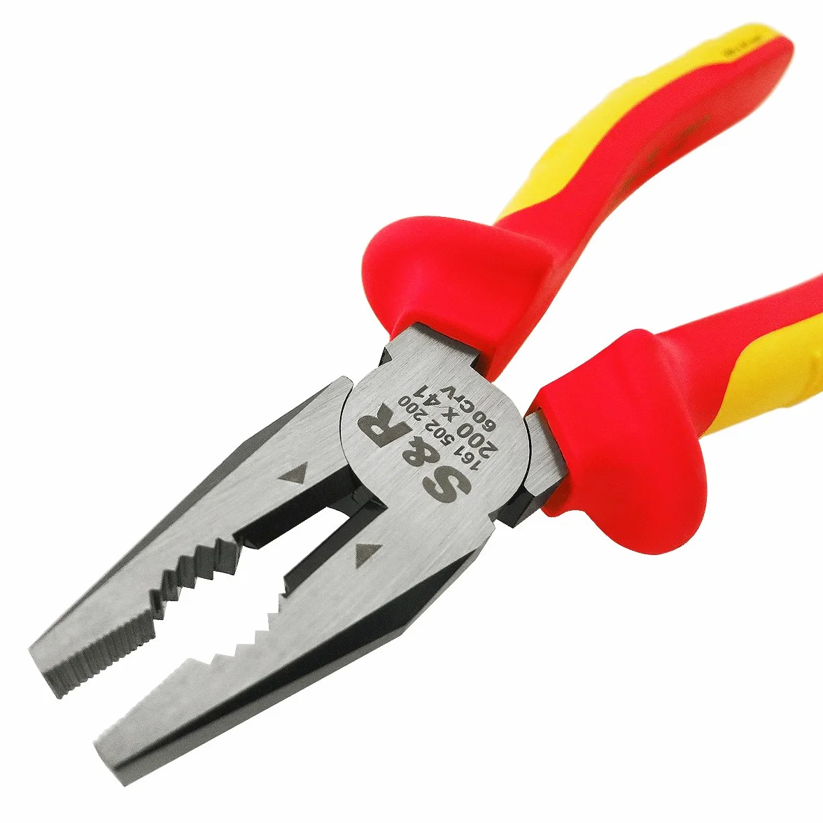 S&R Szczypce kombinowane z certyfikatem VDE 200 mm 1000 V, szczęki 41 mm, stal 60CrV, HRC 58-65, fosforanowane
