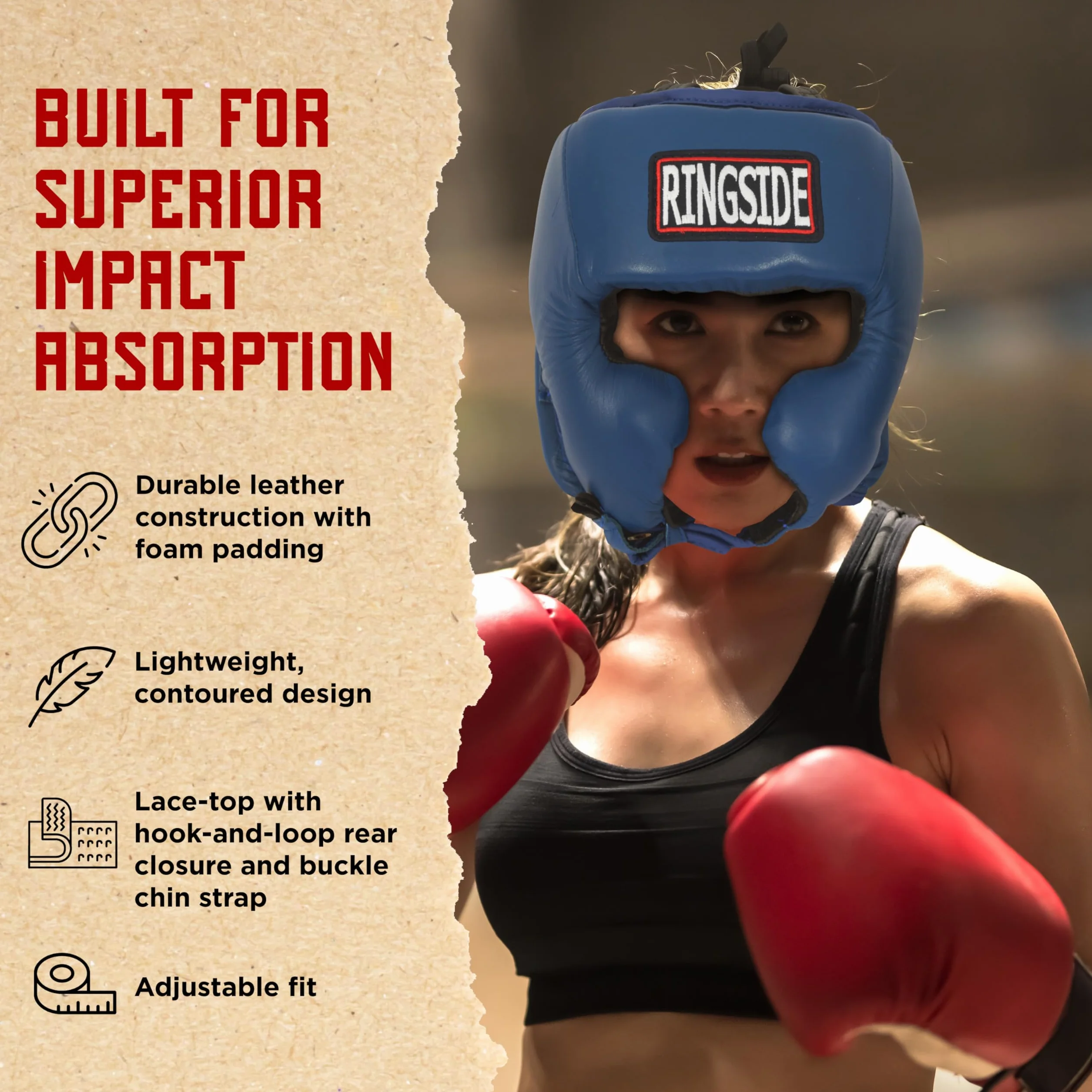 Ringside Competition Boxing Muay Thai MMA Sparring ochrona głowy nakrycia głowy policzki, czarne, L